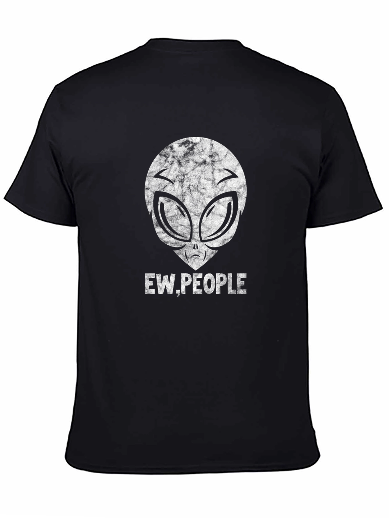Black Ew People Alien Graphic Tee - Black Cotton Blend view 4