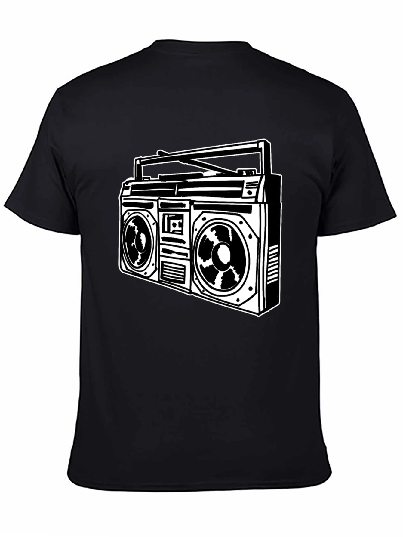 Black Retro Boombox Graphic Tee - Classic Black view 4
