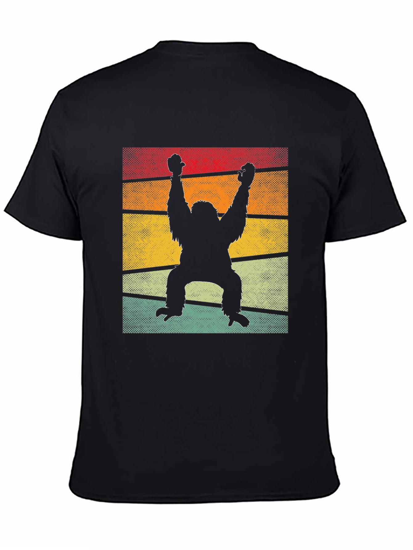 Black Retro Orangutan T-Shirt - Vintage Style Ape Tee view 4