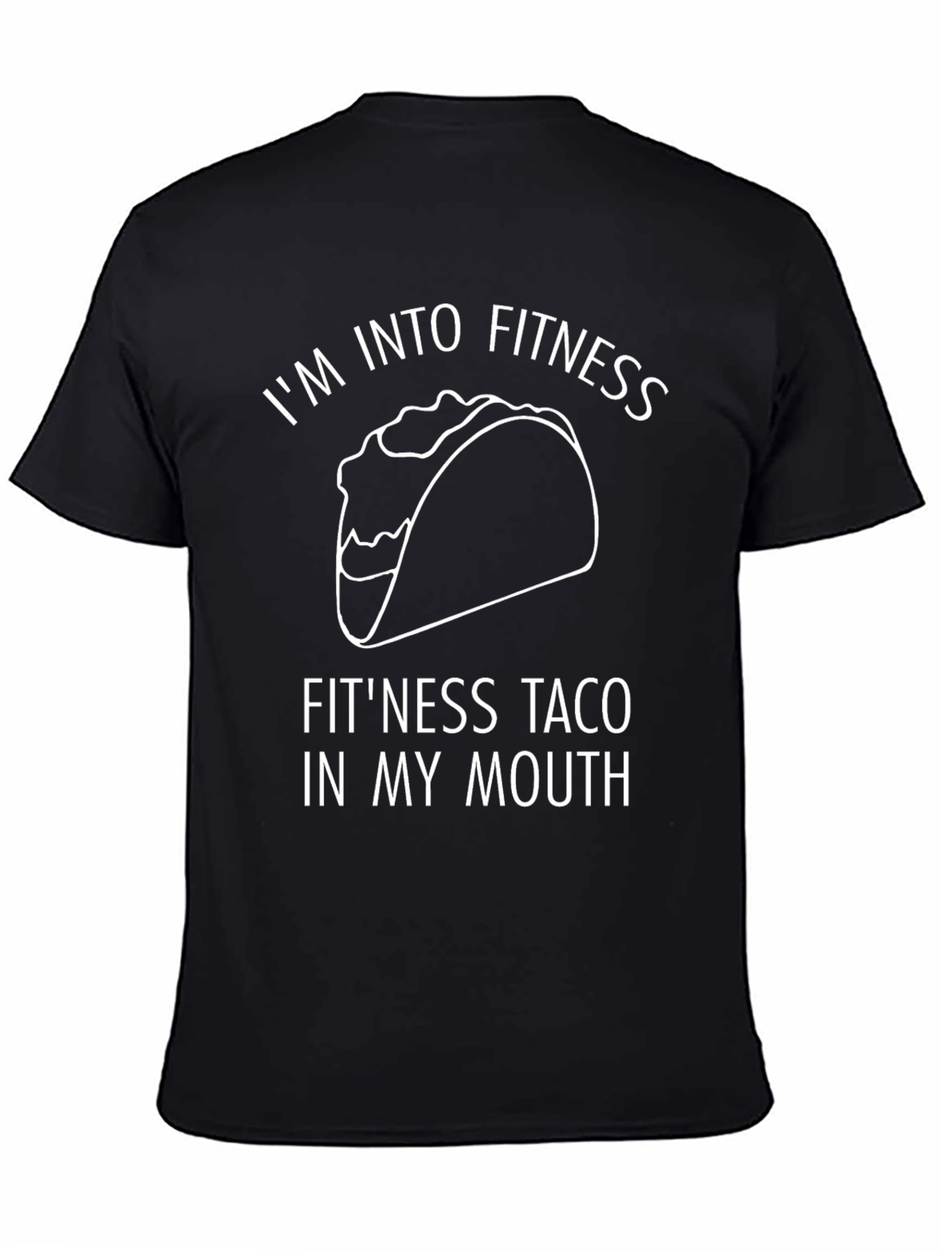 Black Fitness Taco T-Shirt - Funny Foodie Tee view 4