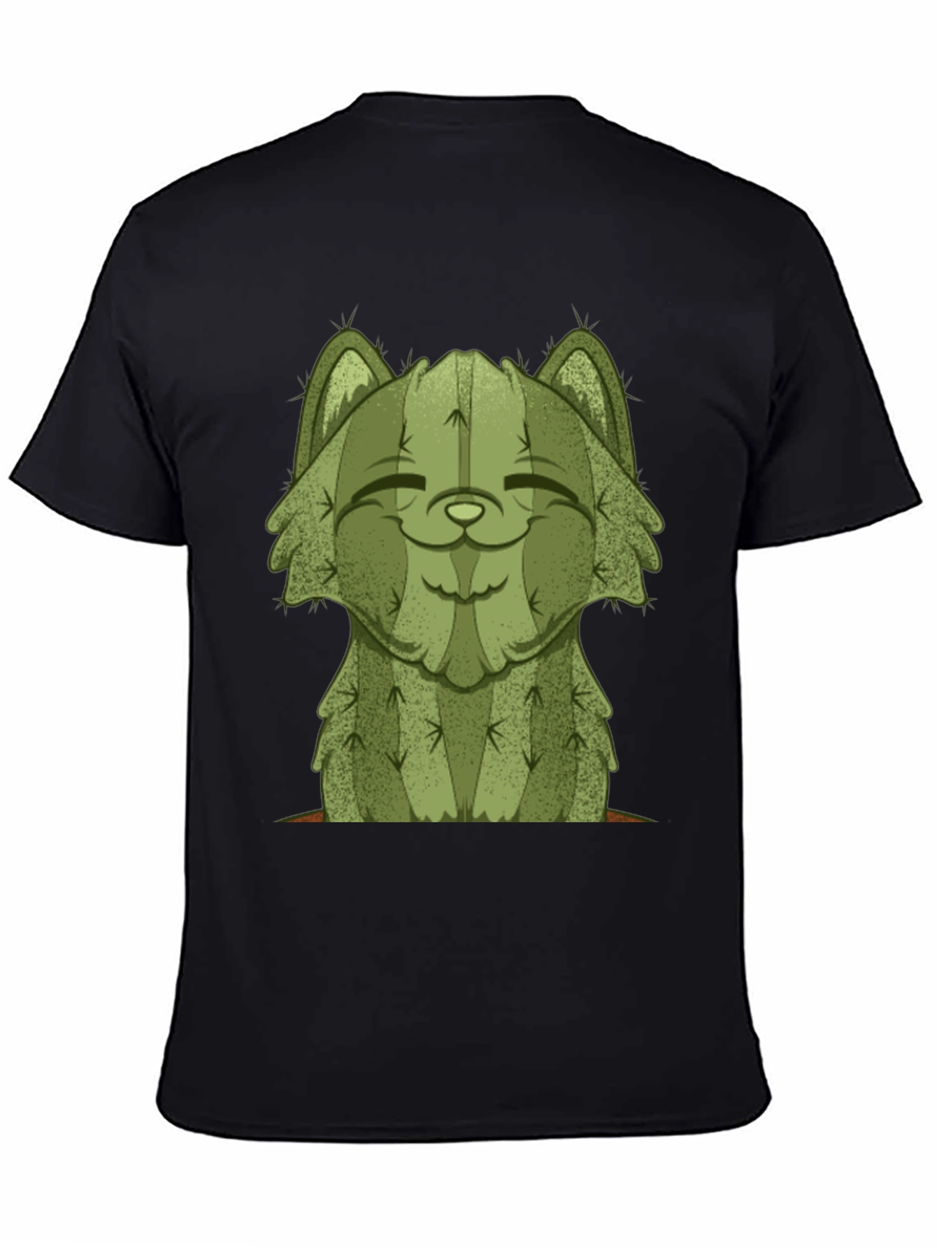 Black Cactus Cat Graphic Tee - Unique Unisex Shirt view 4