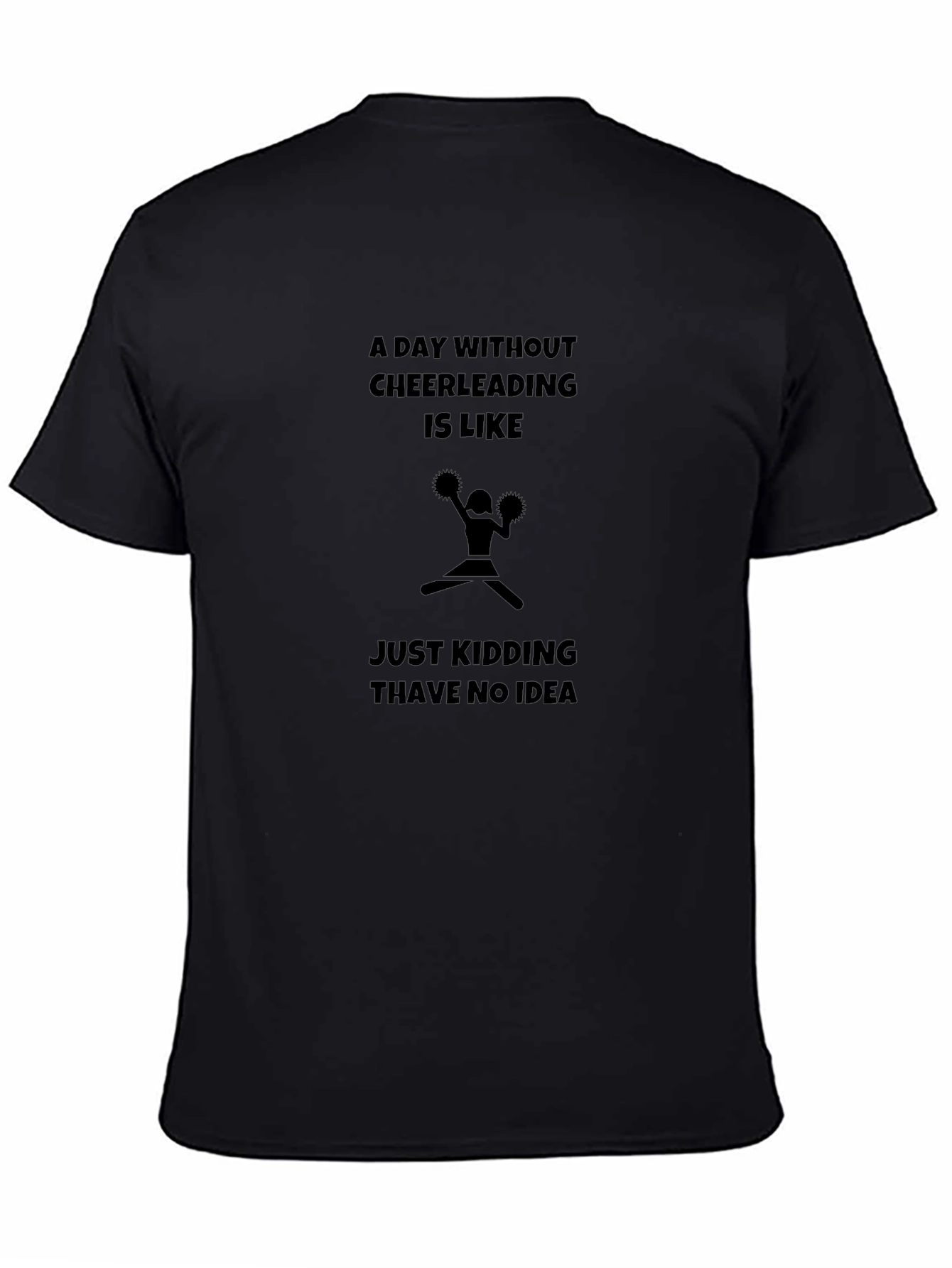 Black Cheerleading T-Shirt - Funny Cheerleader Tee view 4