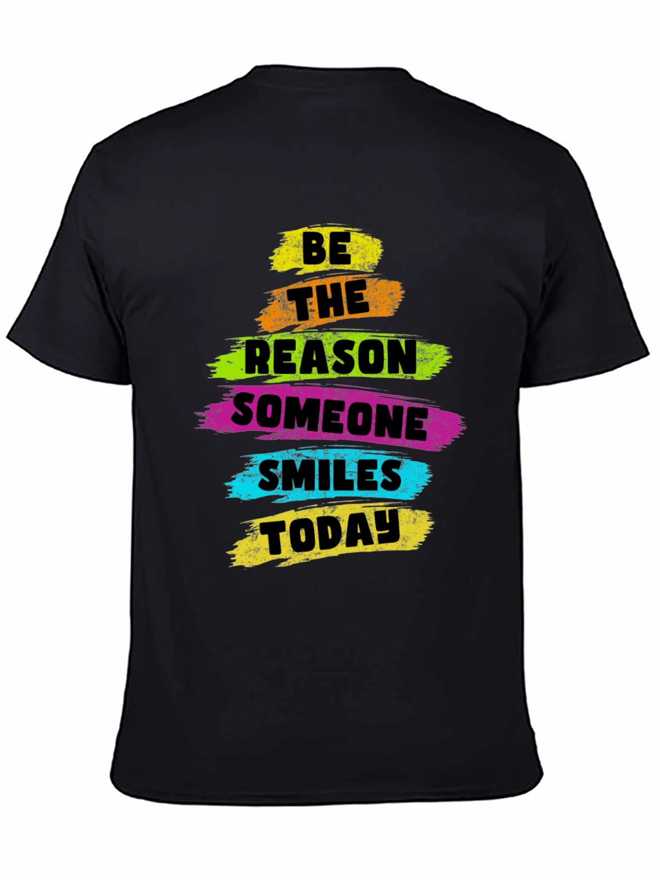 Black Inspirational Graphic Tee - Be The Reason Someone Smiles view 4