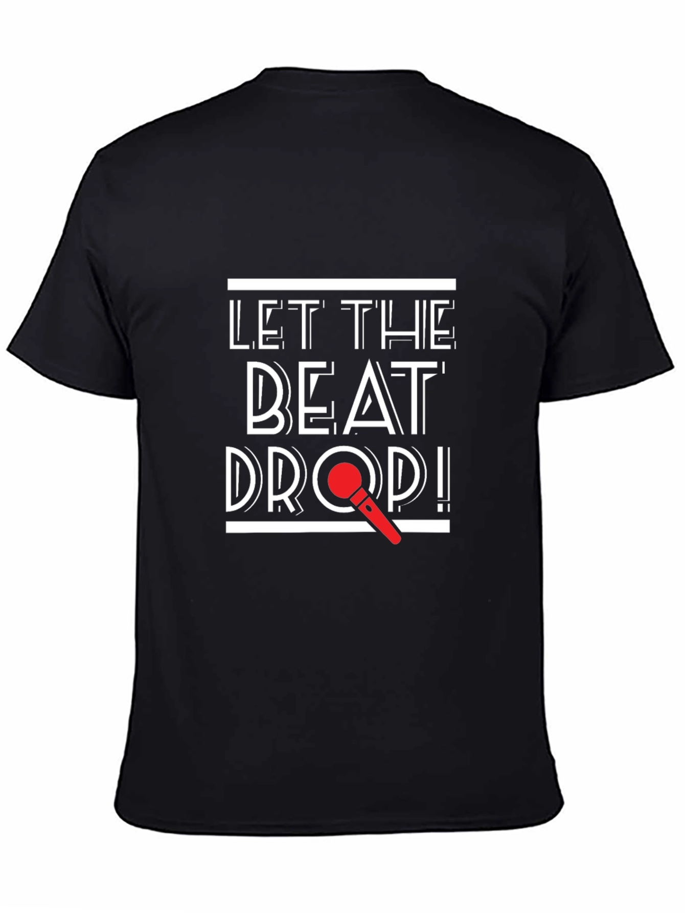 Black Let The Beat Drop! Graphic Black T-Shirt view 4