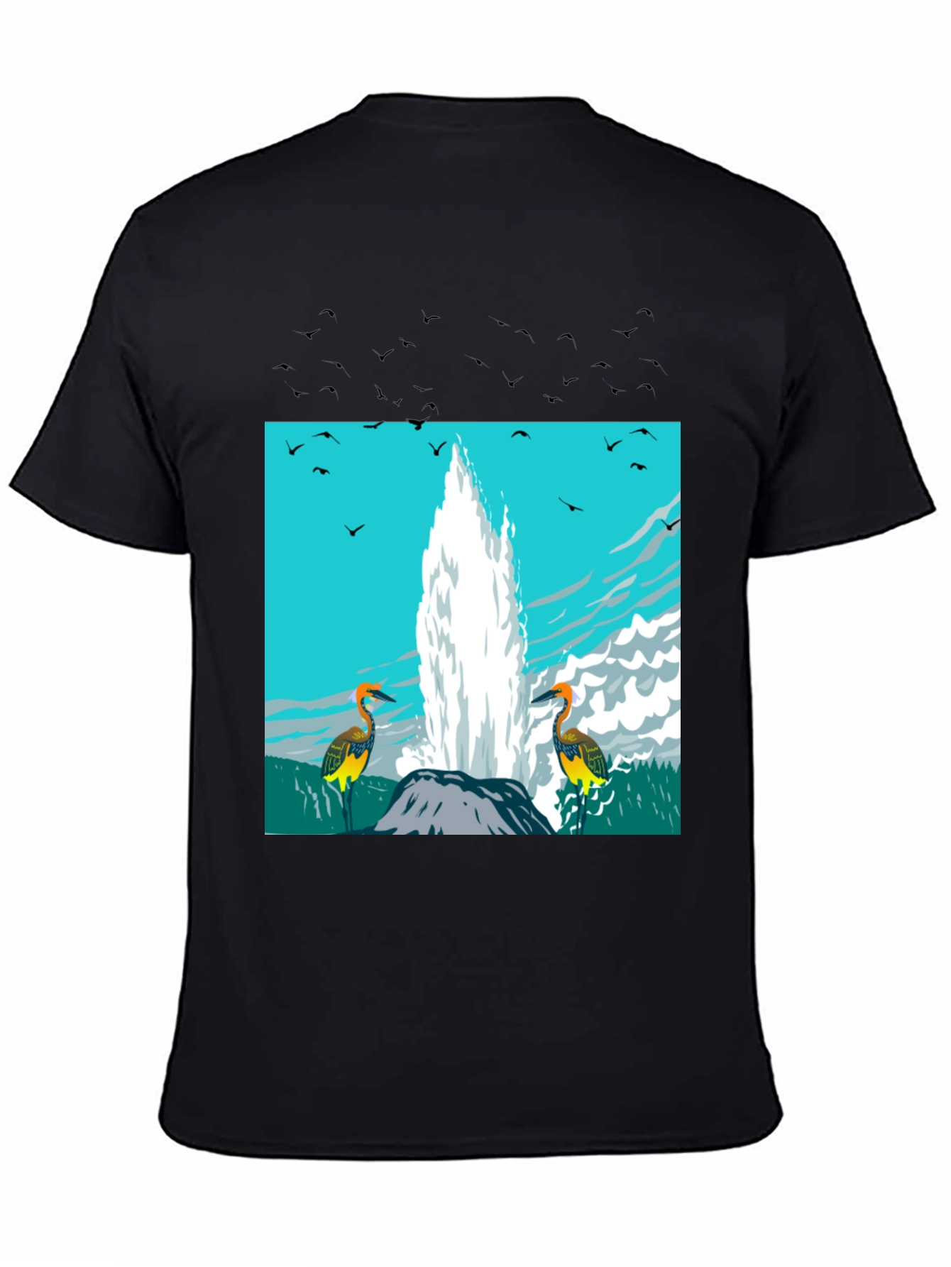 Black Geyser Bird Graphic Tee - Black view 4