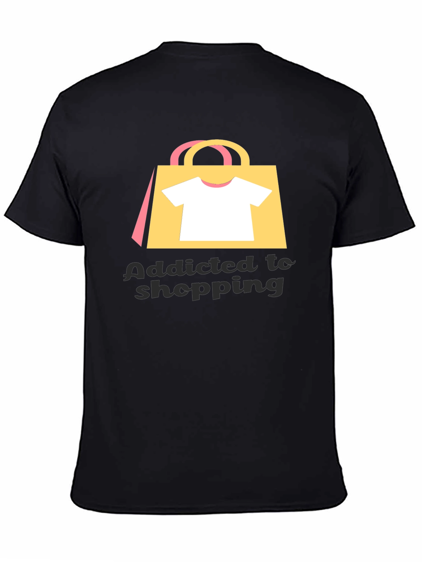 Black Addicted to Shopping Graphic Tee view 4