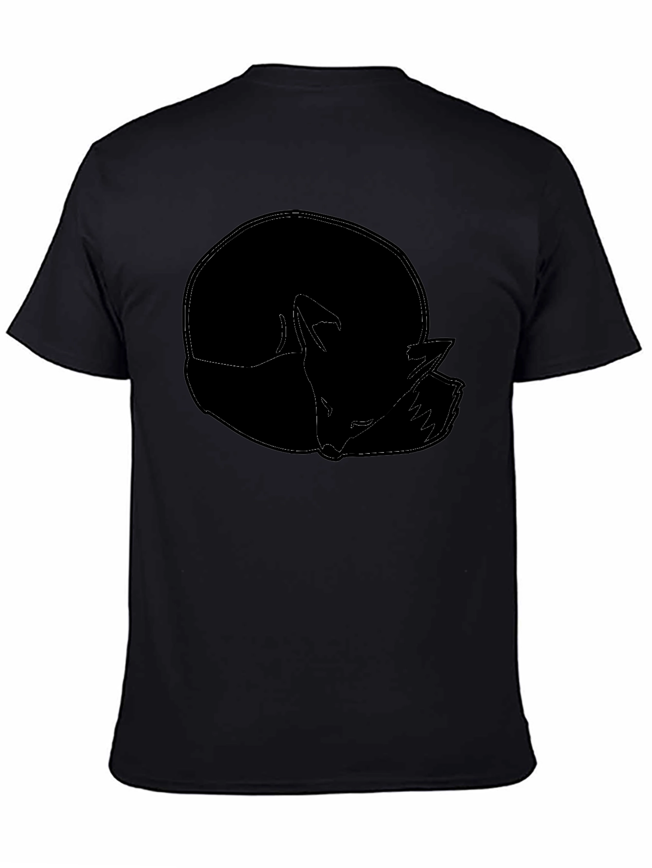 Black Fox Outline Graphic Tee - Minimalist Style view 4