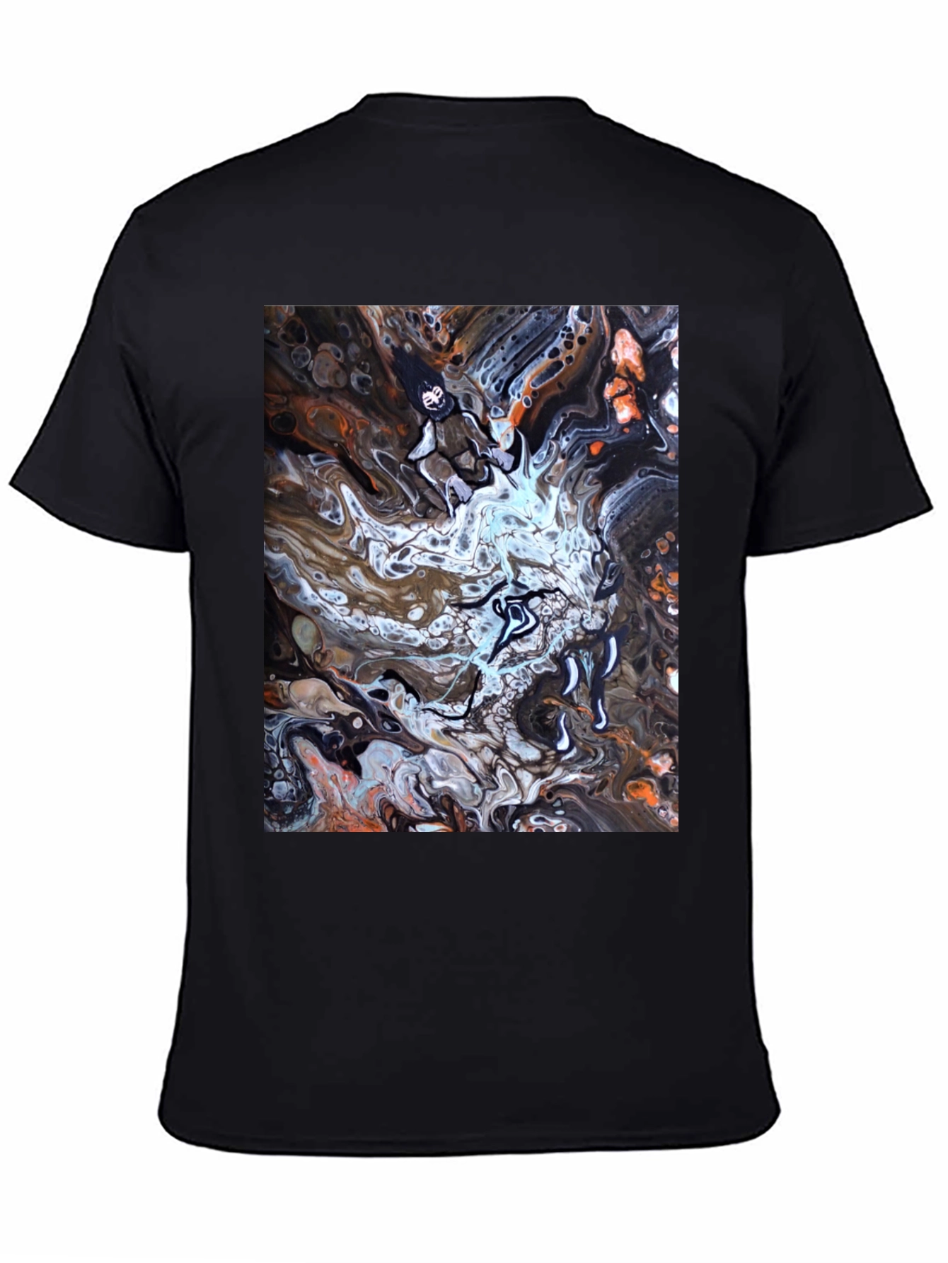 Black Abstract Art Graphic Tee - Black view 4