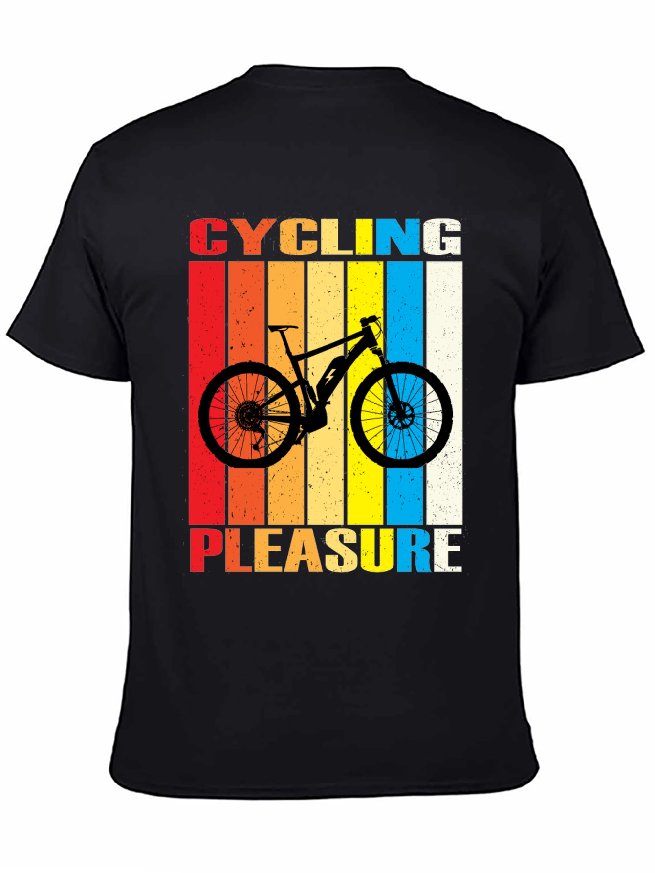 Black Cycling Pleasure Graphic T-Shirt view 4