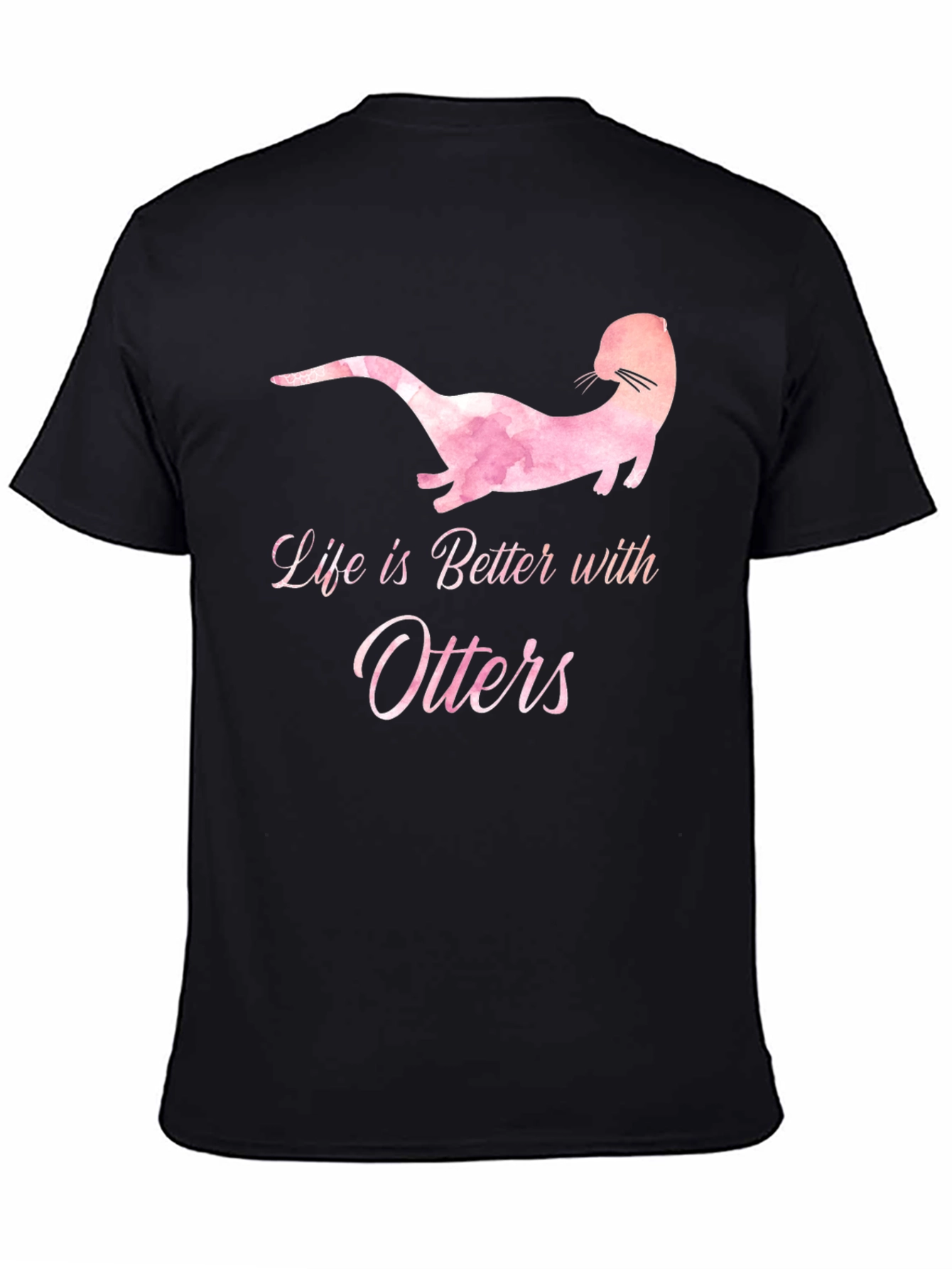 Black Life is Better with Otters Black Graphic Tee view 4
