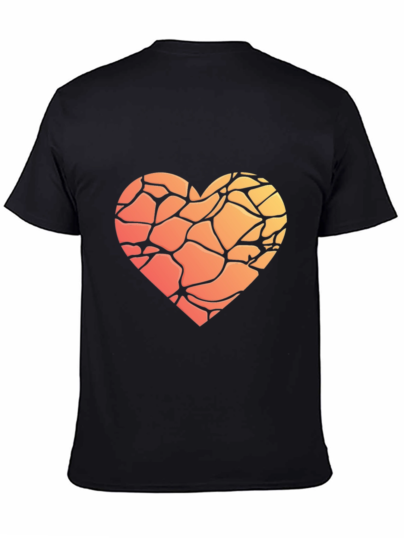 Black Heart Mosaic Graphic T-Shirt - Soft Cotton Blend view 4