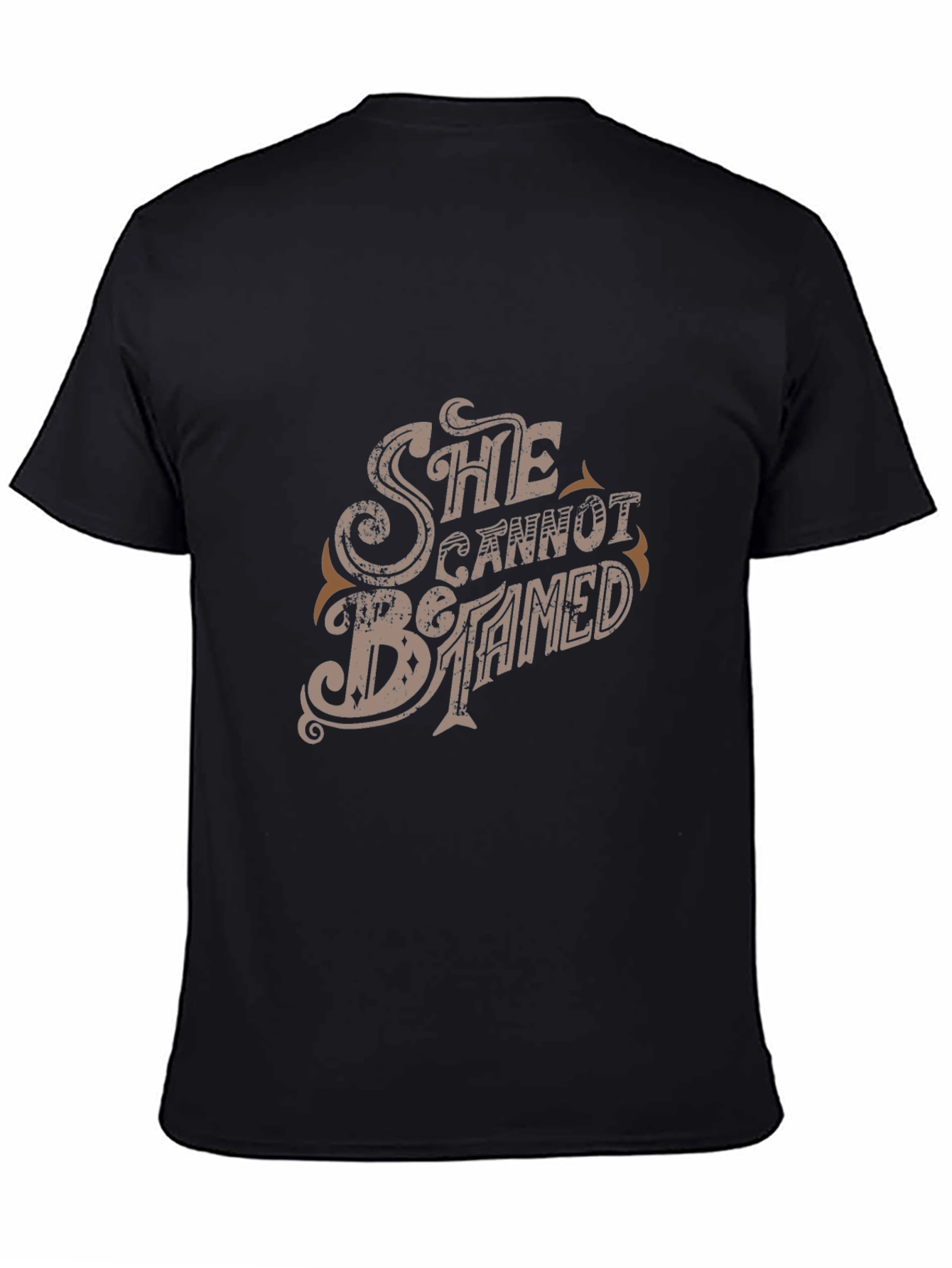Black She Cannot Be Tamed Graphic T-Shirt view 4