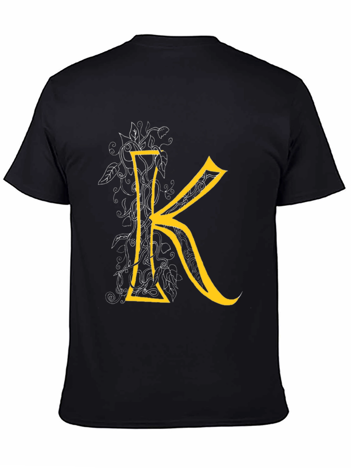Black Letter K Graphic Tee - Black Cotton Blend view 4