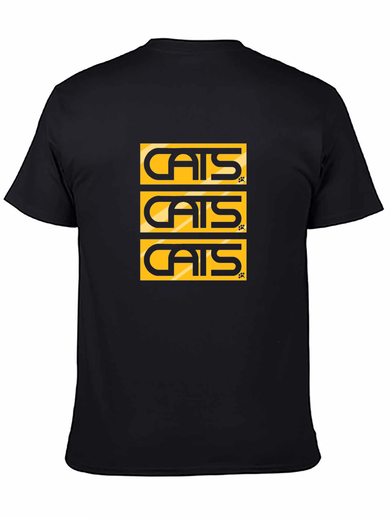 Black Cats Graphic Tee - Black Cotton Blend T-Shirt view 4