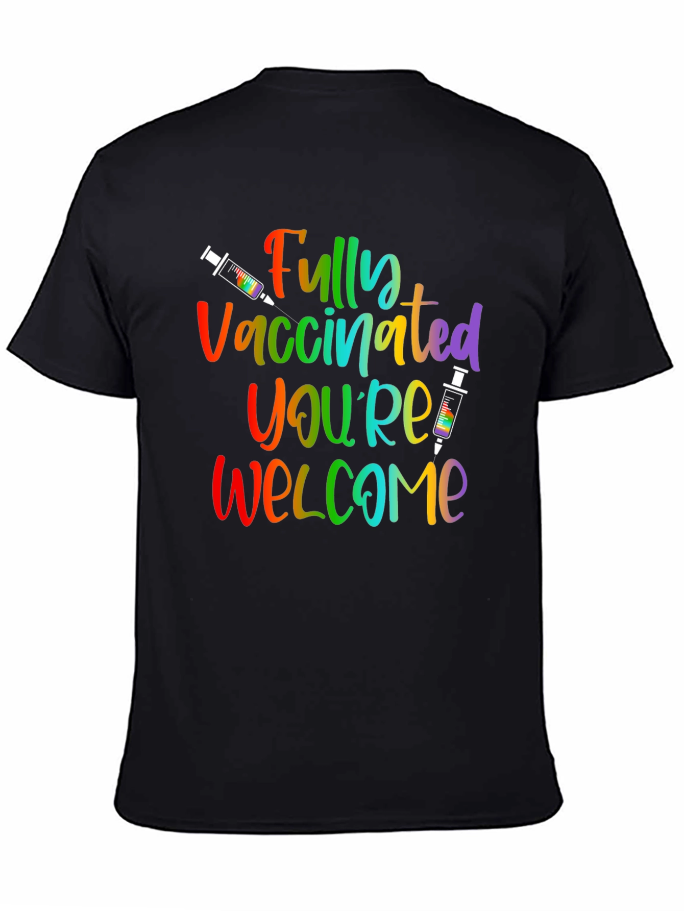 Black Fully Vaccinated Pride T-Shirt view 4