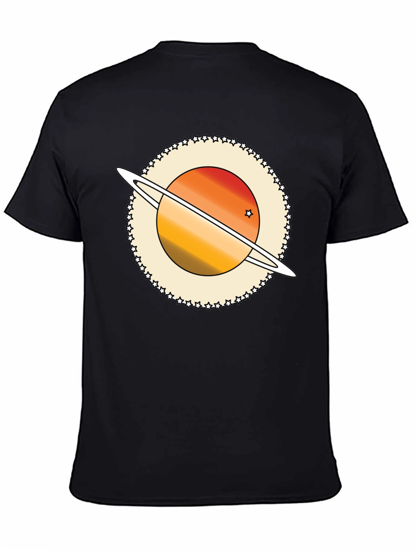 Black Saturn Graphic Tee - Retro Style view 4