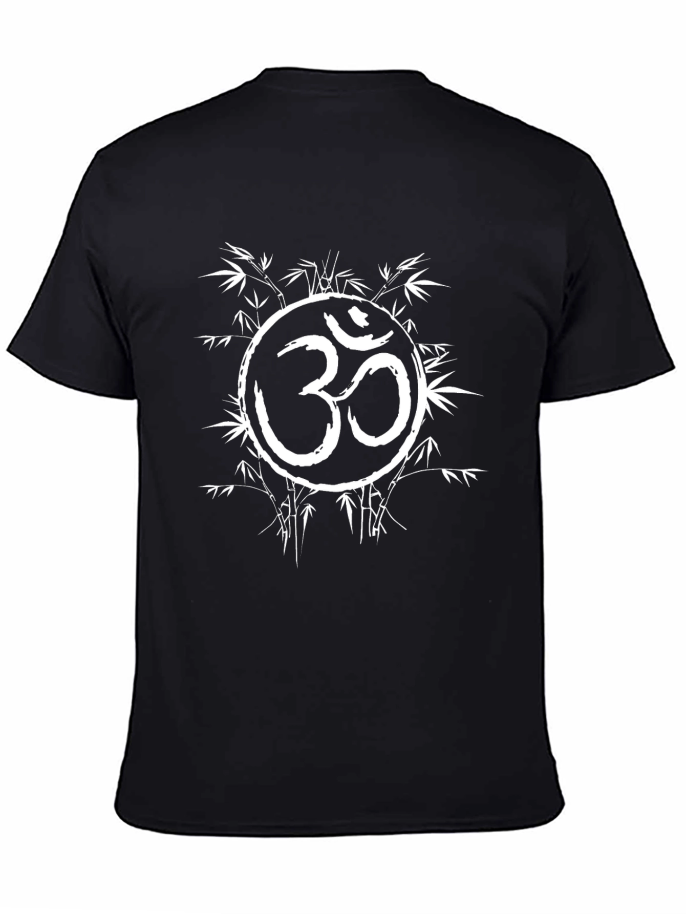 Black Om Symbol Bamboo T-Shirt - Spiritual Graphic Tee view 4