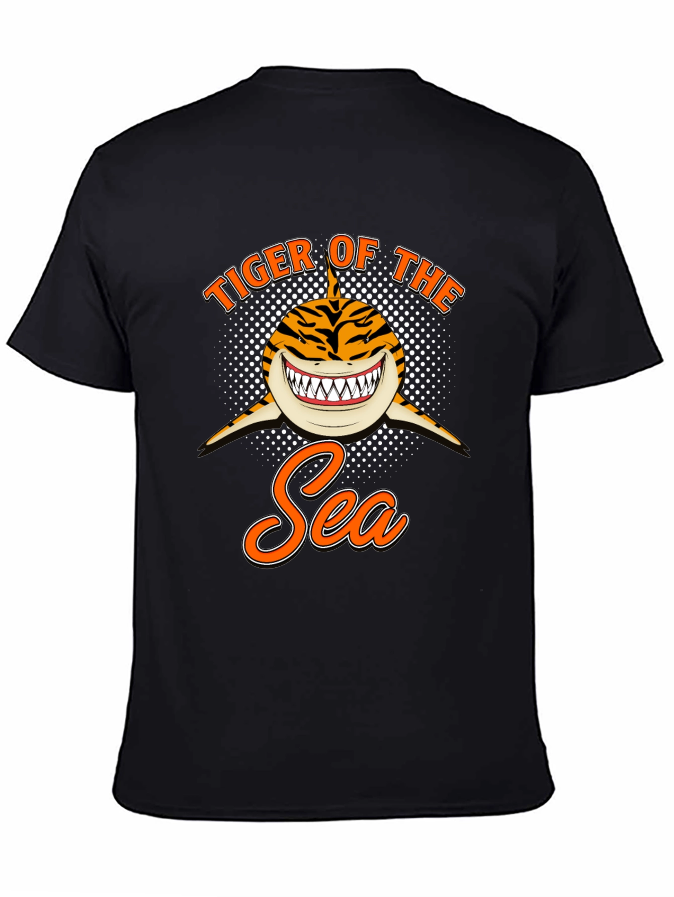 Black Tiger Shark T-Shirt - Tiger of the Sea Graphic Tee view 4