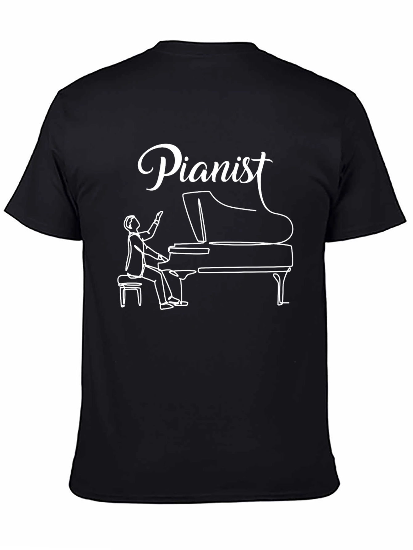 Black Pianist T-Shirt - Music Lover Tee view 4