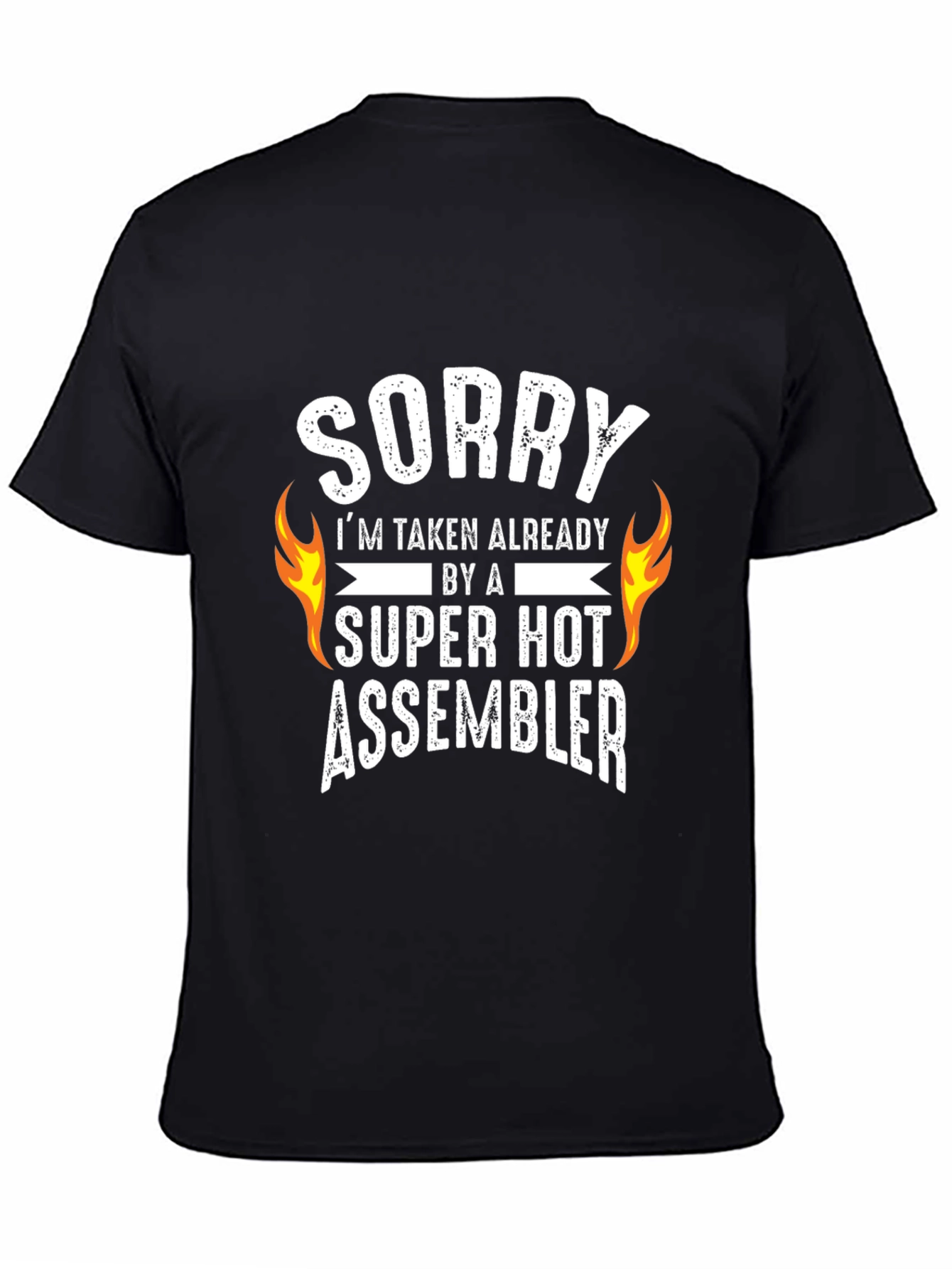 Black Funny Assembler T-Shirt - Sorry, I'm Taken view 4