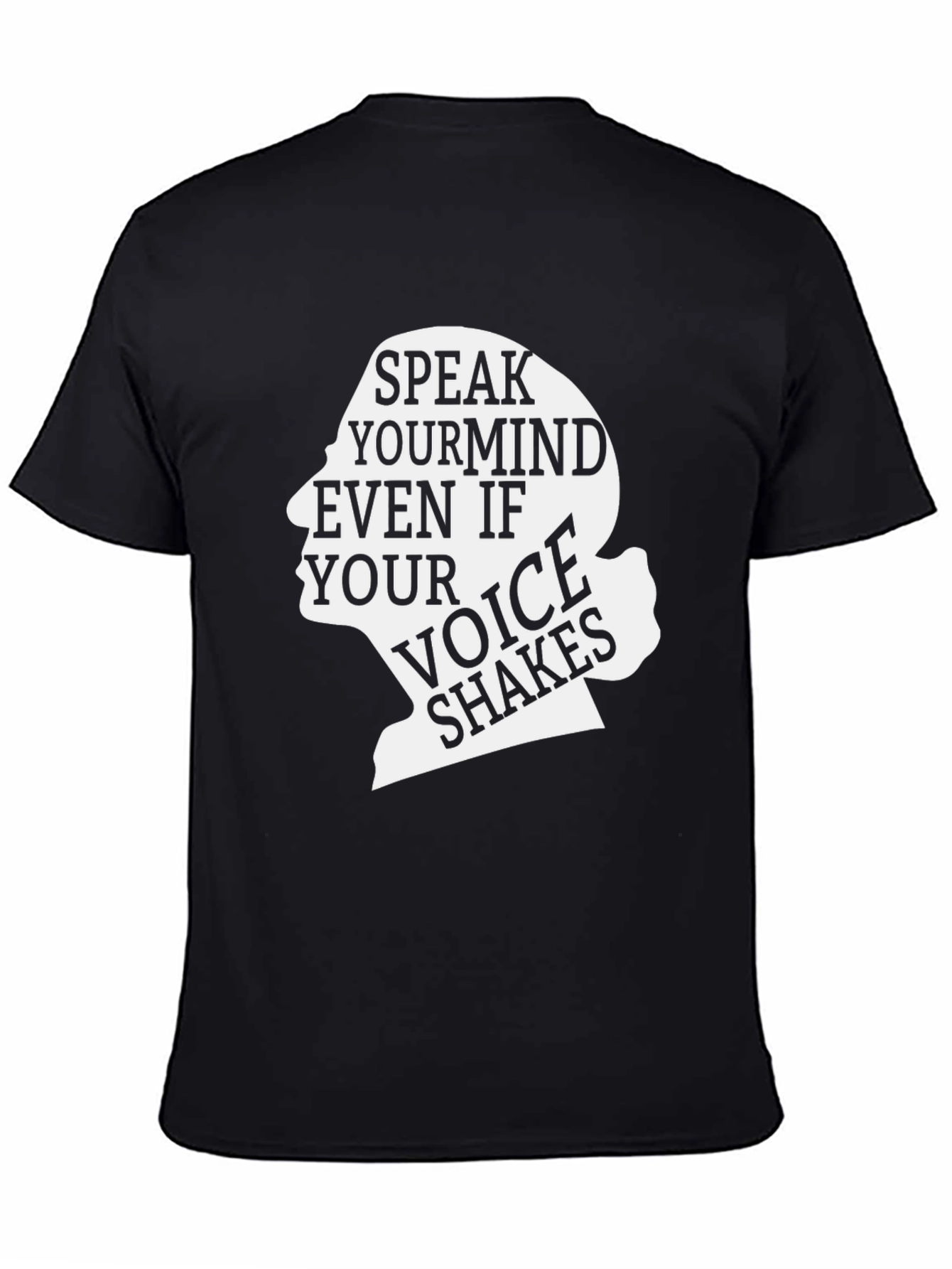 Black Speak Your Mind Graphic Tee - Inspiring Black T-Shirt view 4