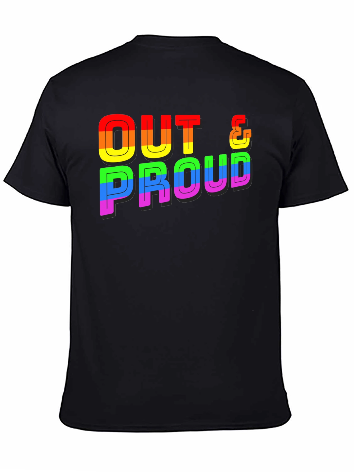 Black Out & Proud Rainbow Graphic Tee view 4