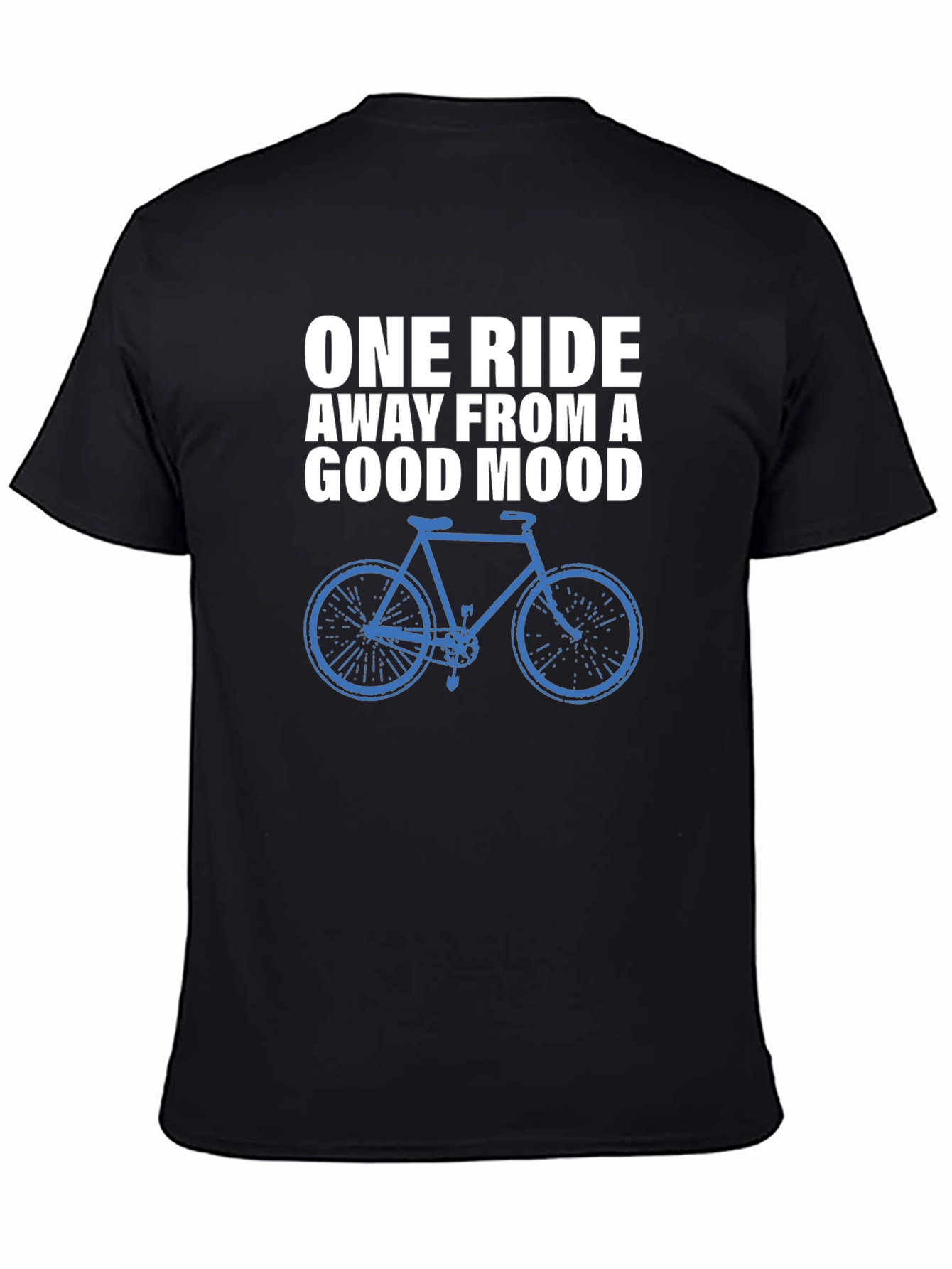 Black Cycling Mood T-Shirt: One Ride Away view 4