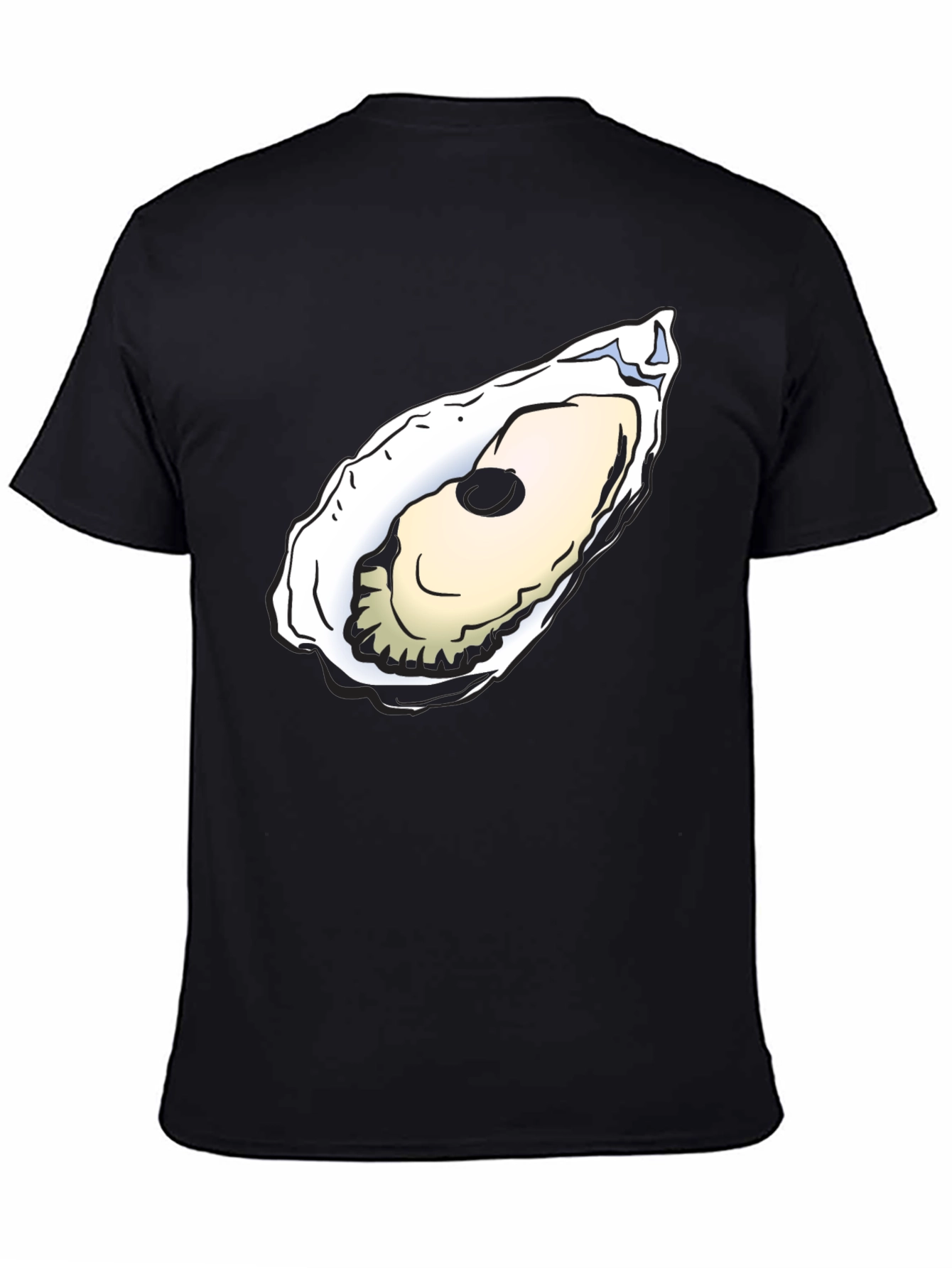 Black Oyster Graphic Tee - Black Cotton T-Shirt view 4