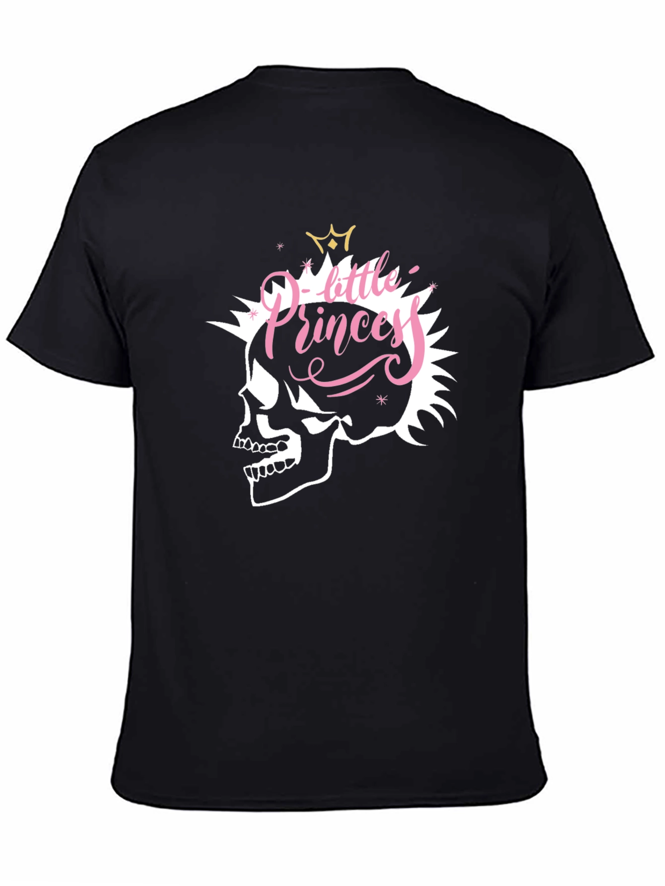 Black Skull Little Princess Black T-Shirt - Edgy Fashion view 4