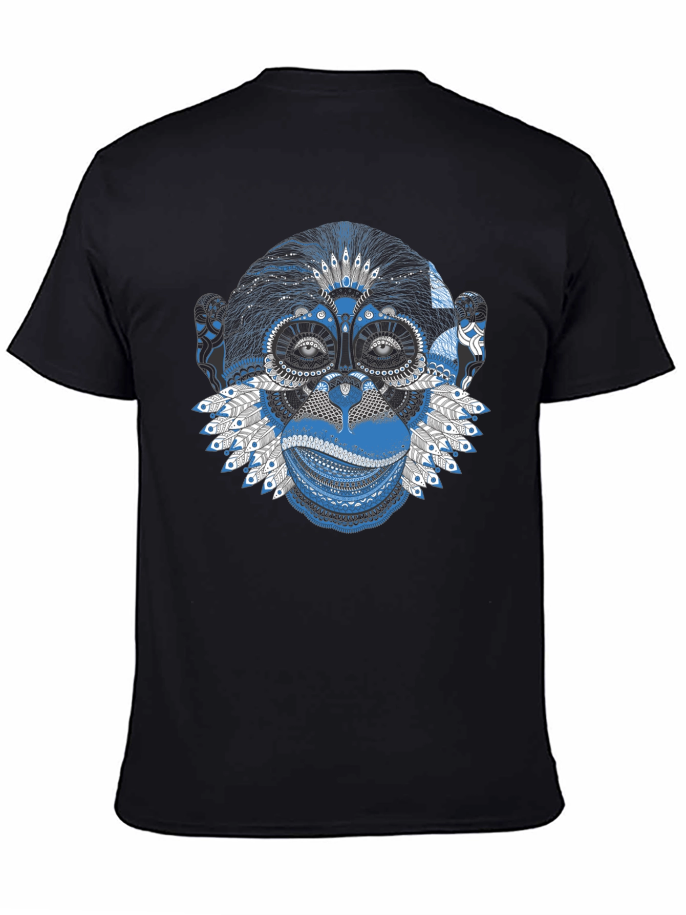 Black Monkey Art Graphic Tee - Unique Design T-Shirt view 4