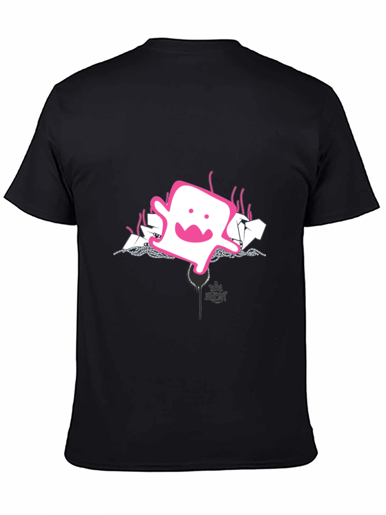 Black Urban Ghost Graphic Tee - Black view 4