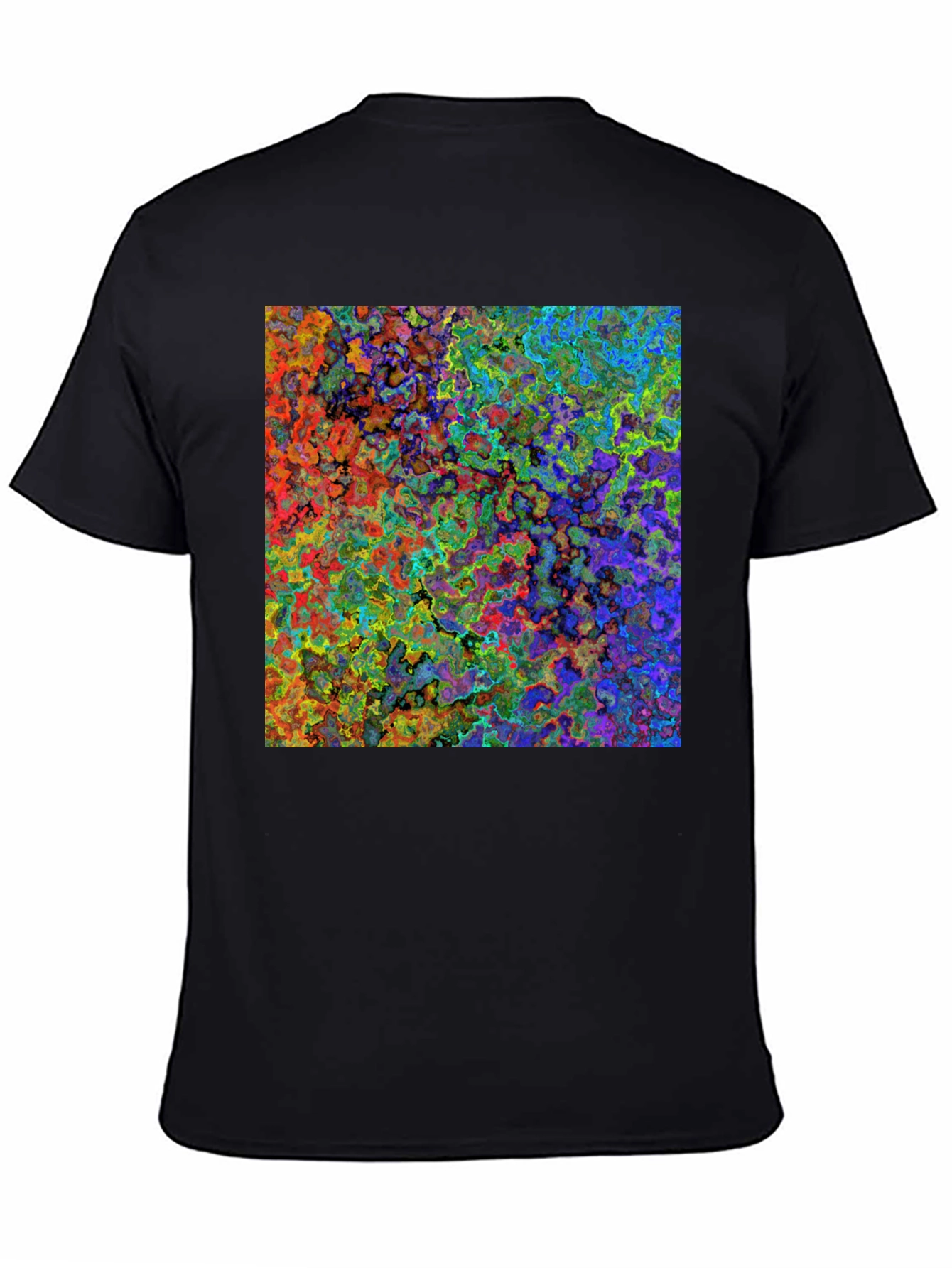 Black Abstract Art Print Black T-Shirt view 4
