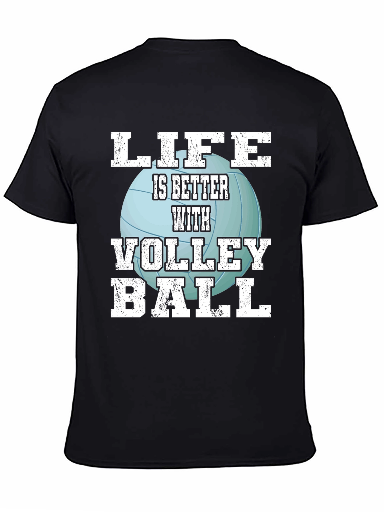 Black Volleyball Life T-Shirt - Sports Fan Tee view 4