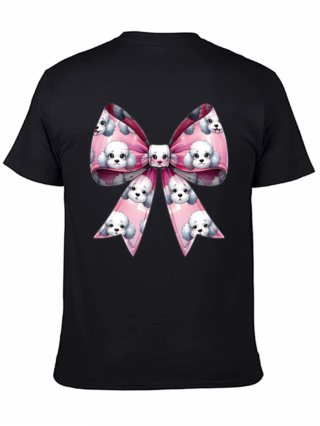 Black Dog Bow T-Shirt: Fun & Trendy Graphic Tee view 4