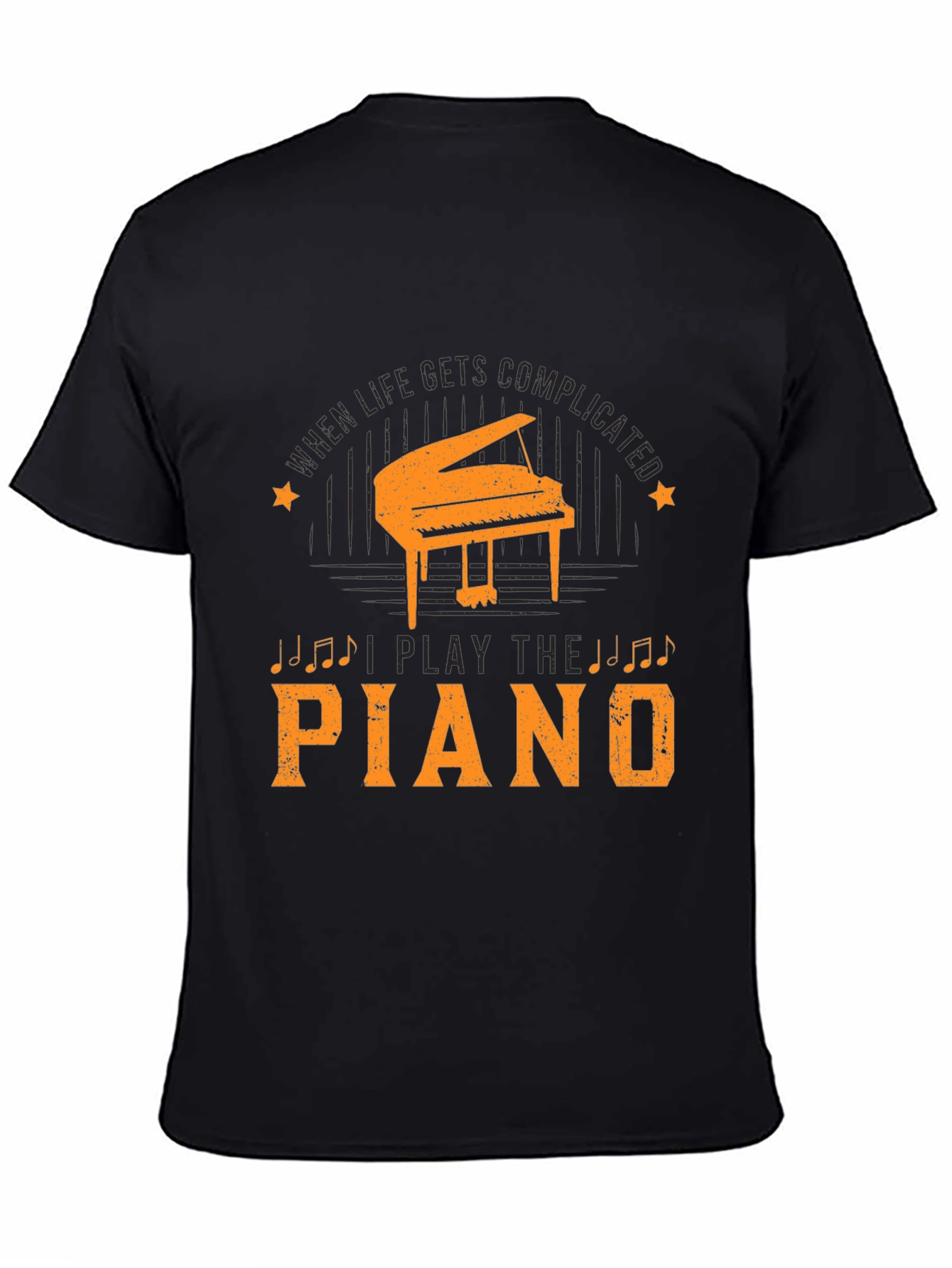 Black Piano Player Black T-Shirt view 4