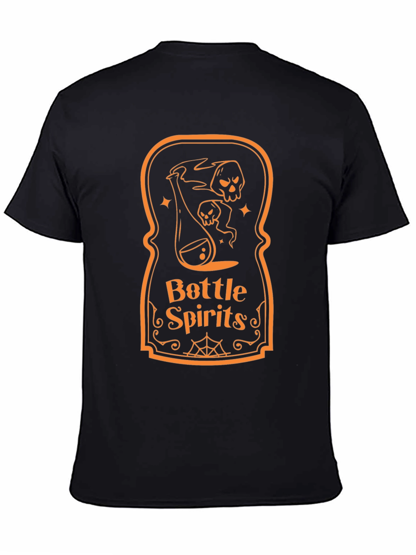 Black Bottle Spirits Graphic Tee - Halloween Novelty Shirt view 4