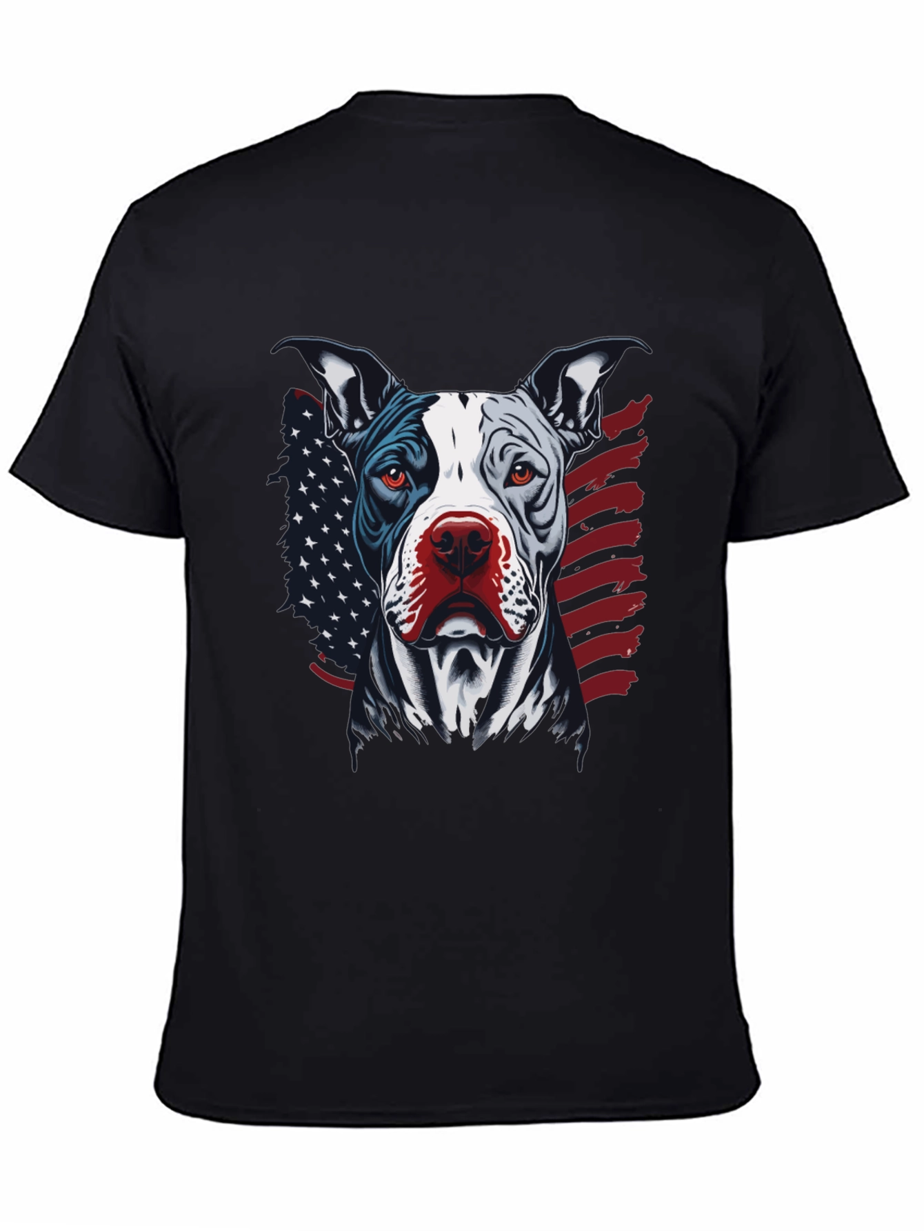 Black Patriotic Pitbull Graphic Tee - American Pride! view 4