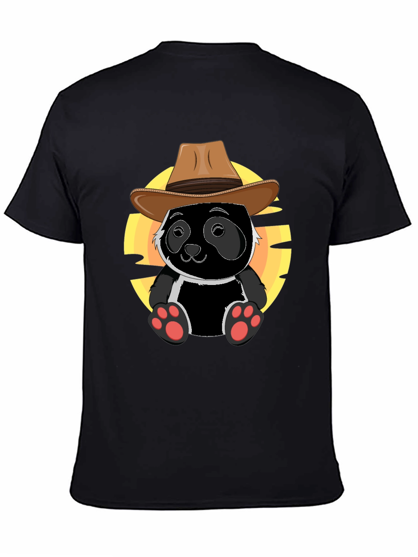 Black Panda Cowboy T-Shirt - Cute Graphic Tee view 4