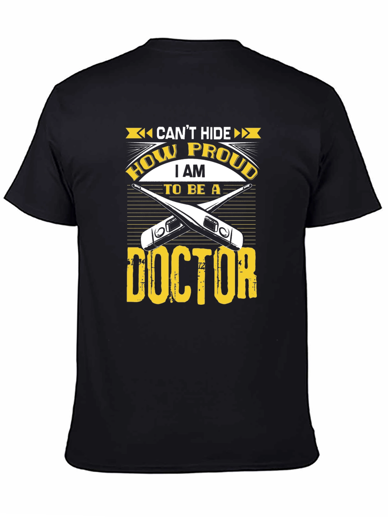 Black Proud Doctor Graphic Tee - Black Cotton T-Shirt view 4
