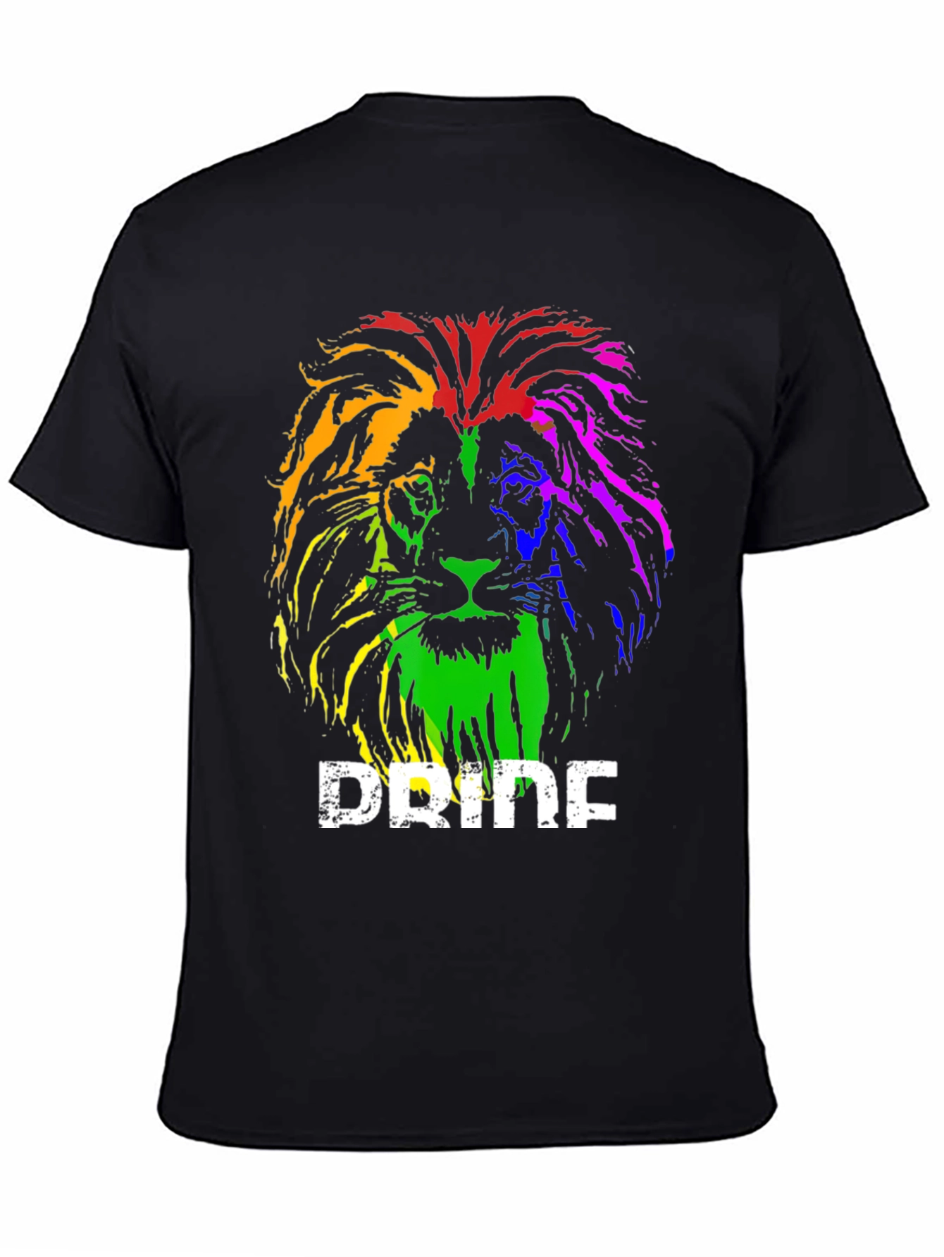 Black Rainbow Pride Lion Graphic T-Shirt view 4