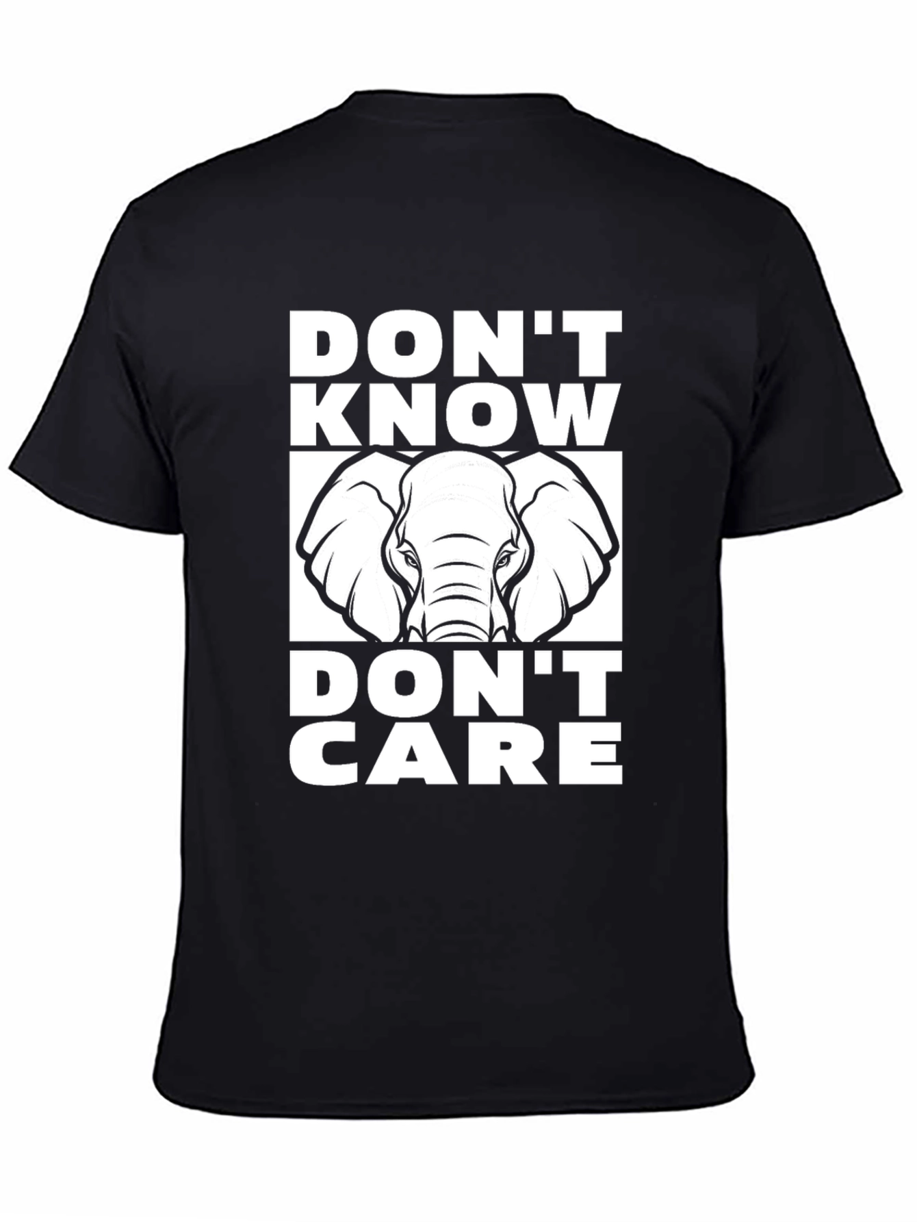 Black Don't Know Don't Care Elephant T-Shirt view 4