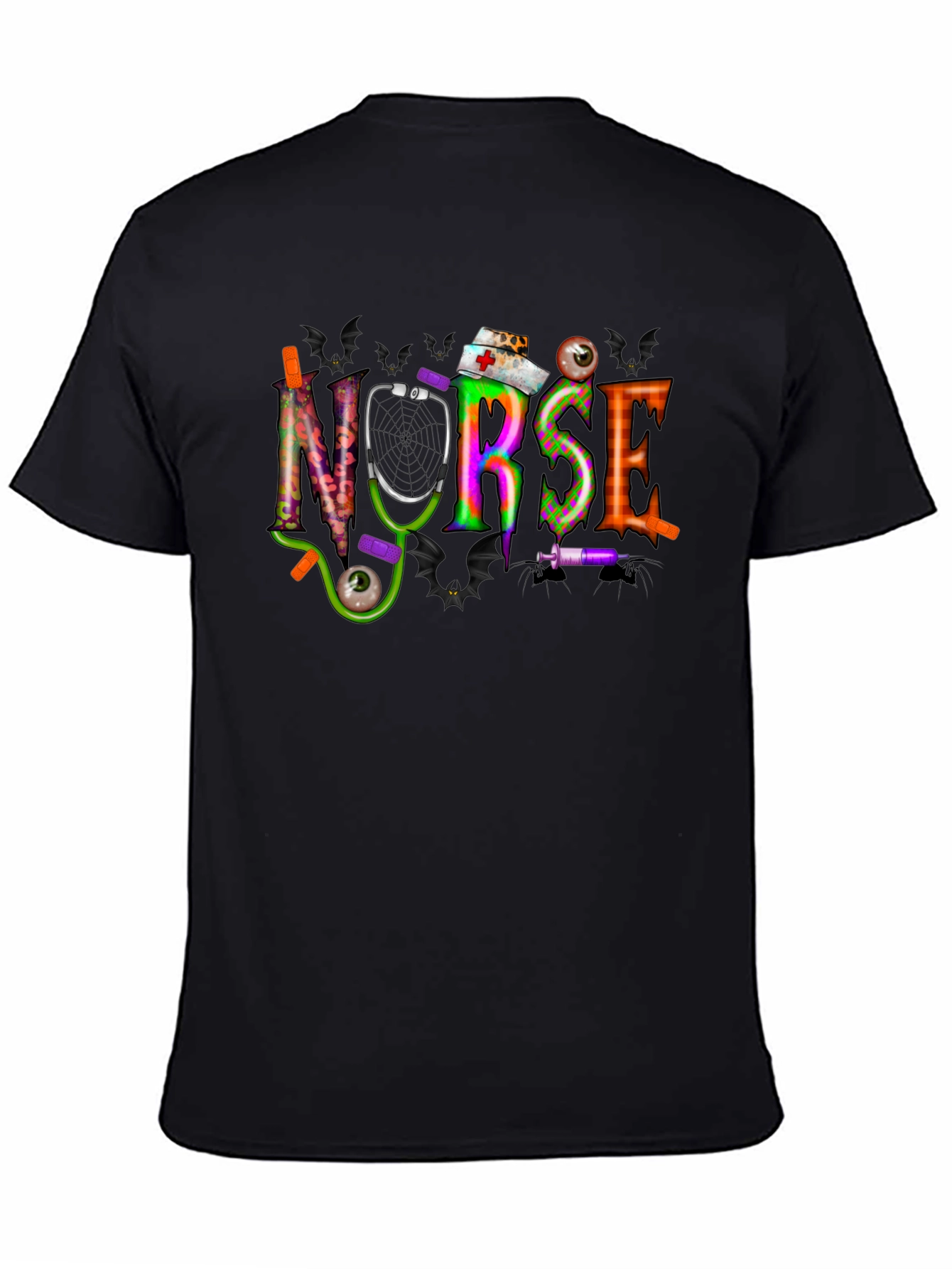 Black Halloween Nurse T-Shirt - Spooky Season Apparel view 4