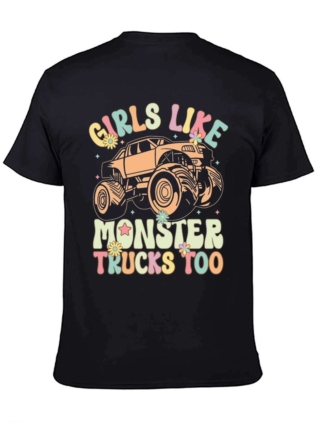 Black Girls Like Monster Trucks T-Shirt view 4
