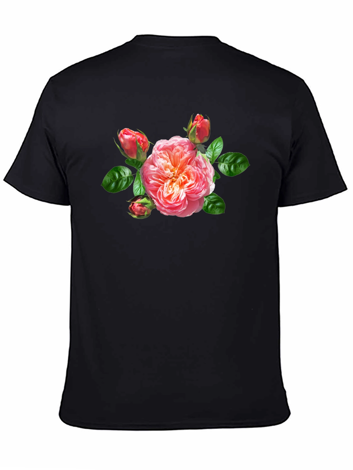 Black Floral Graphic Black T-Shirt view 4