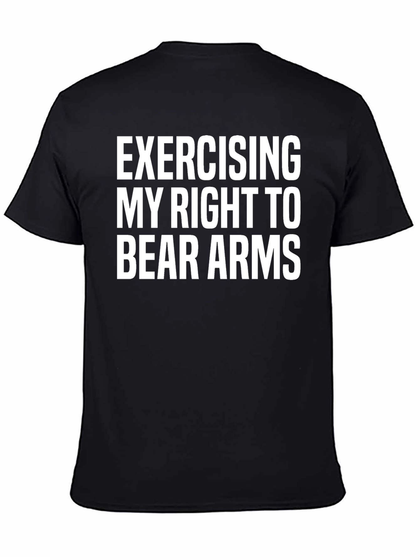 Black Exercising My Right to Bear Arms Funny Graphic Tee view 4