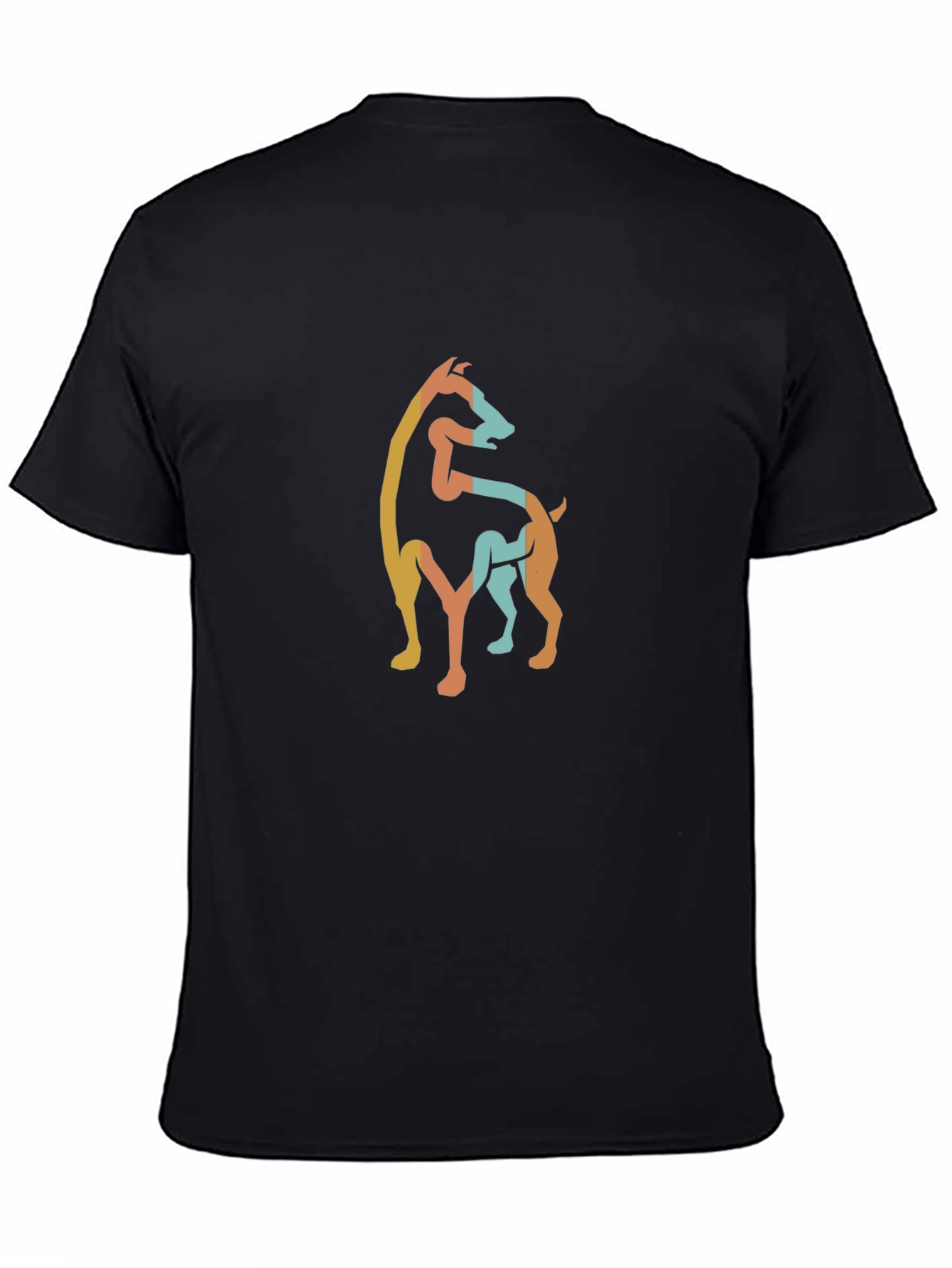 Black Stylish Dog Silhouette Graphic Tee view 4