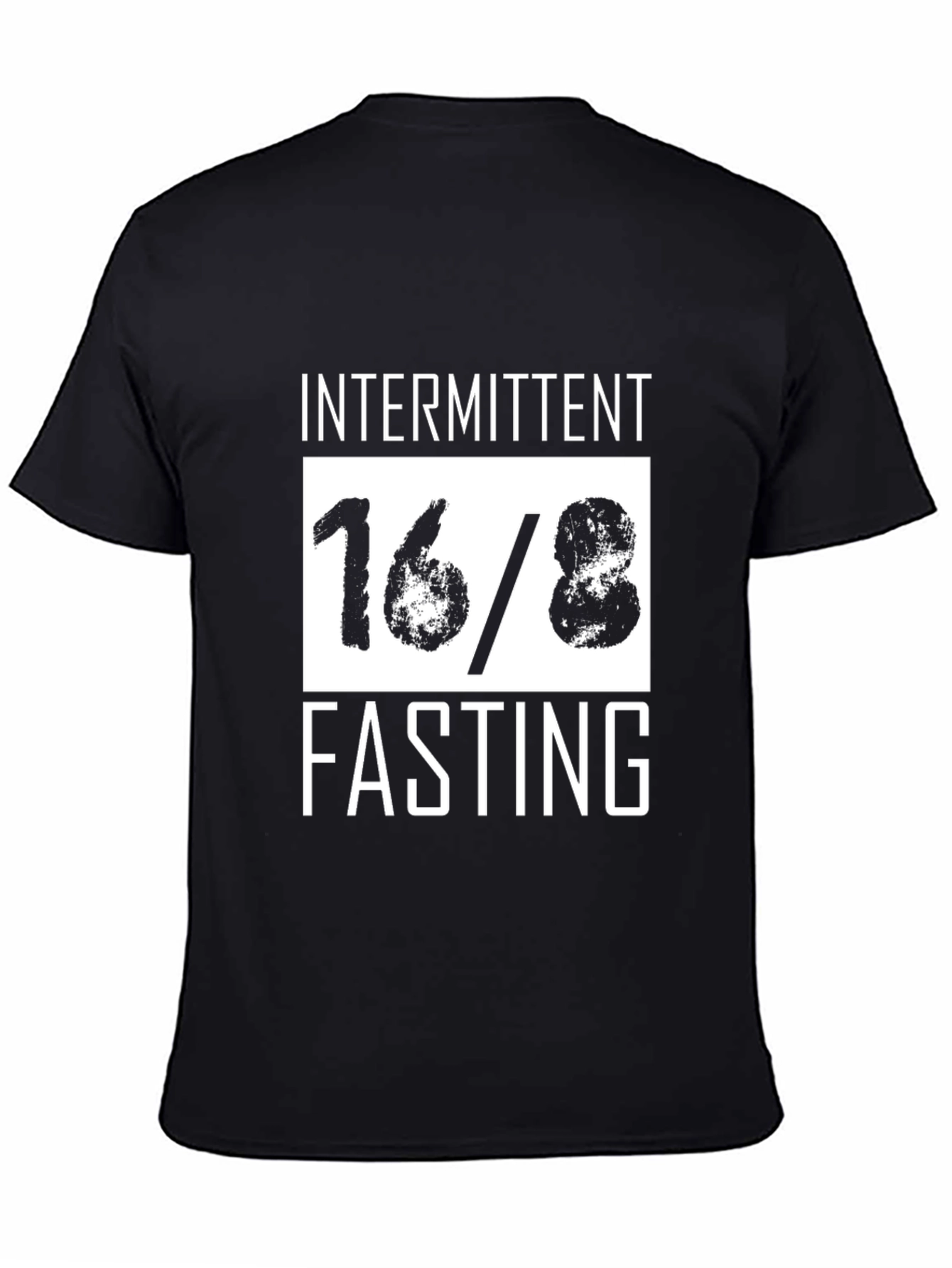 Black Intermittent Fasting 16/8 Black T-Shirt view 4