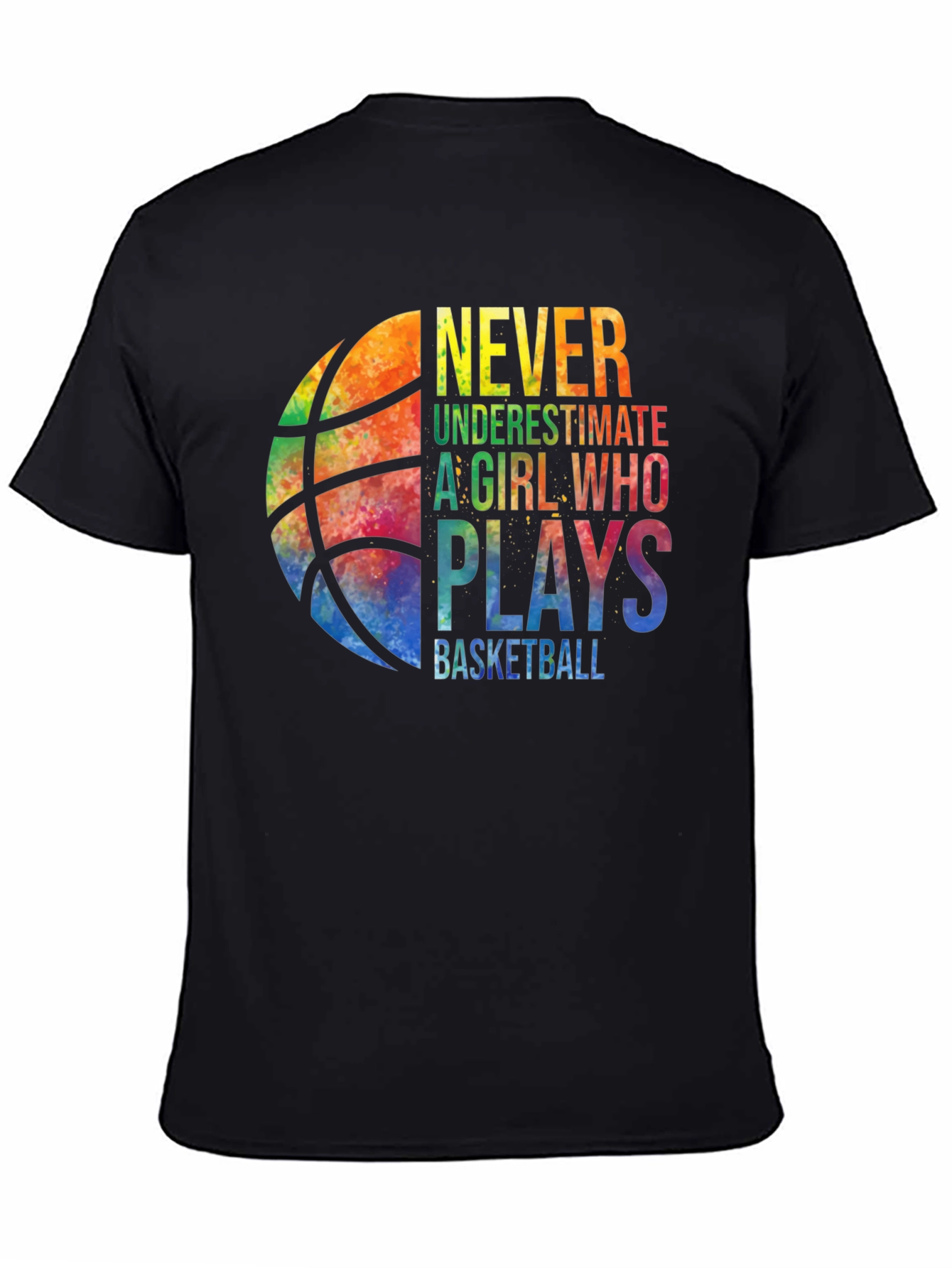 Black Basketball Girl T-Shirt - Never Underestimate view 4