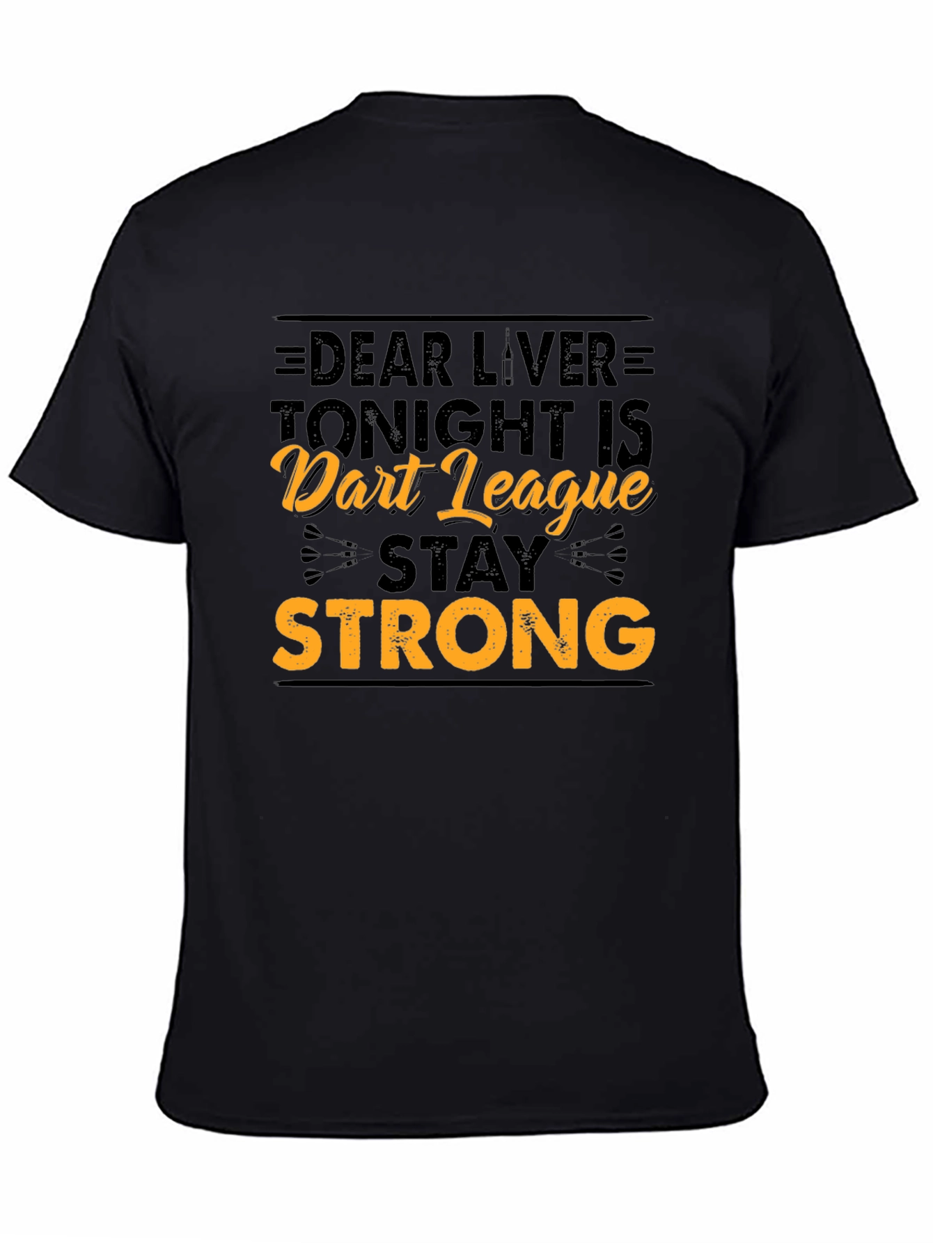 Black Dear Liver Dart League T-Shirt view 4