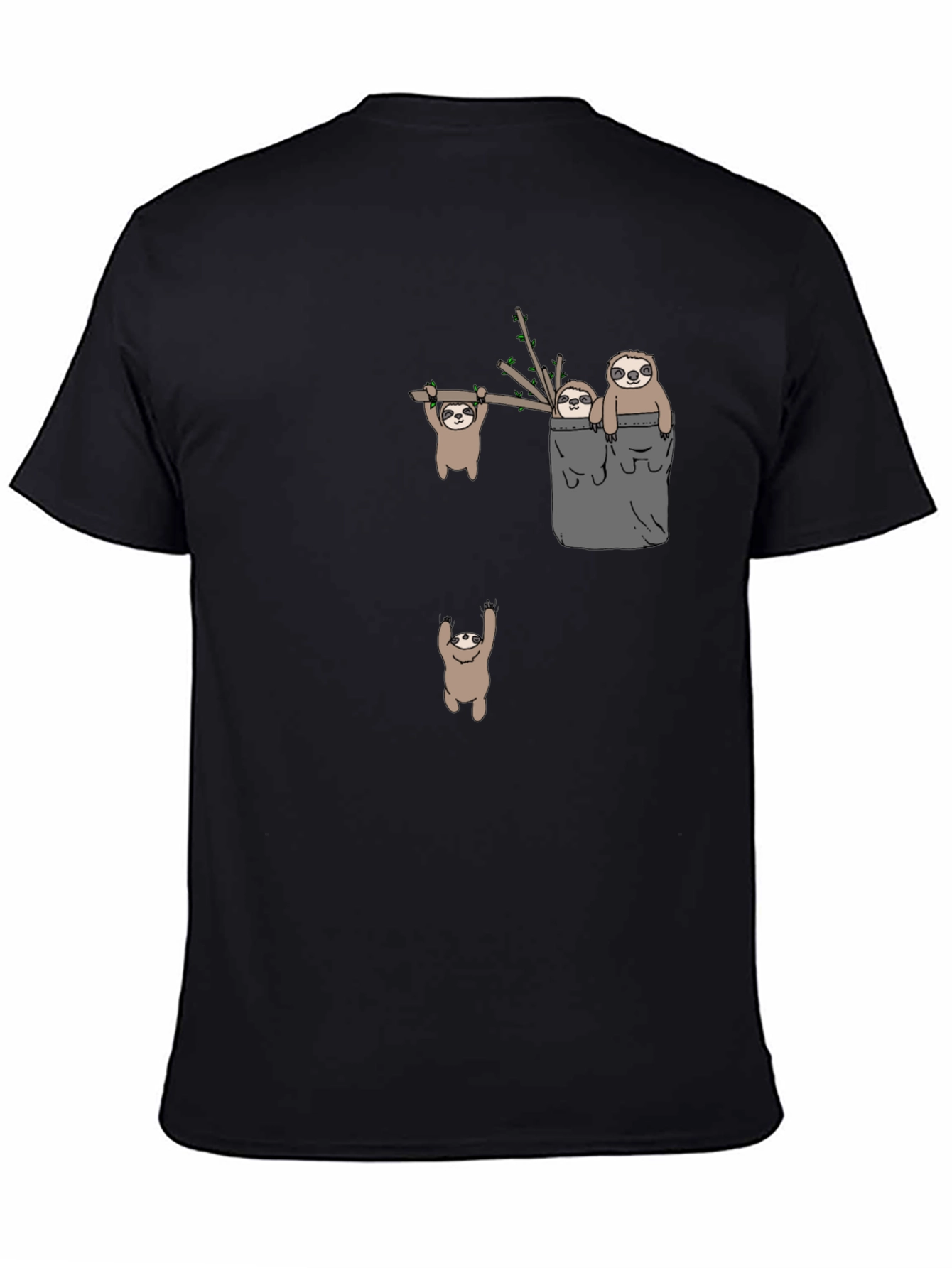 Black Sloth Graphic Tee - Funny Animal T-Shirt view 4